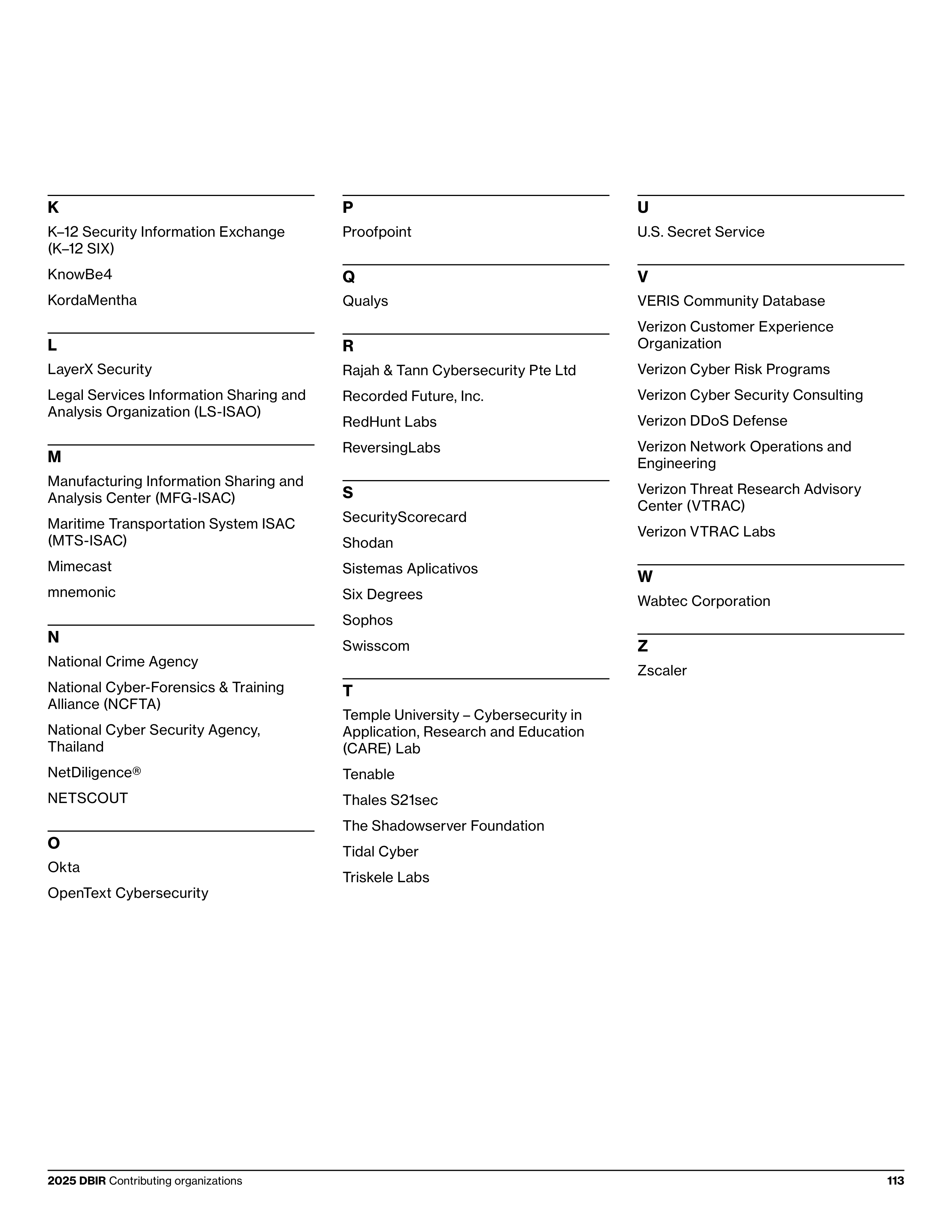 Verizon Data Breach Investigations Report — page 113