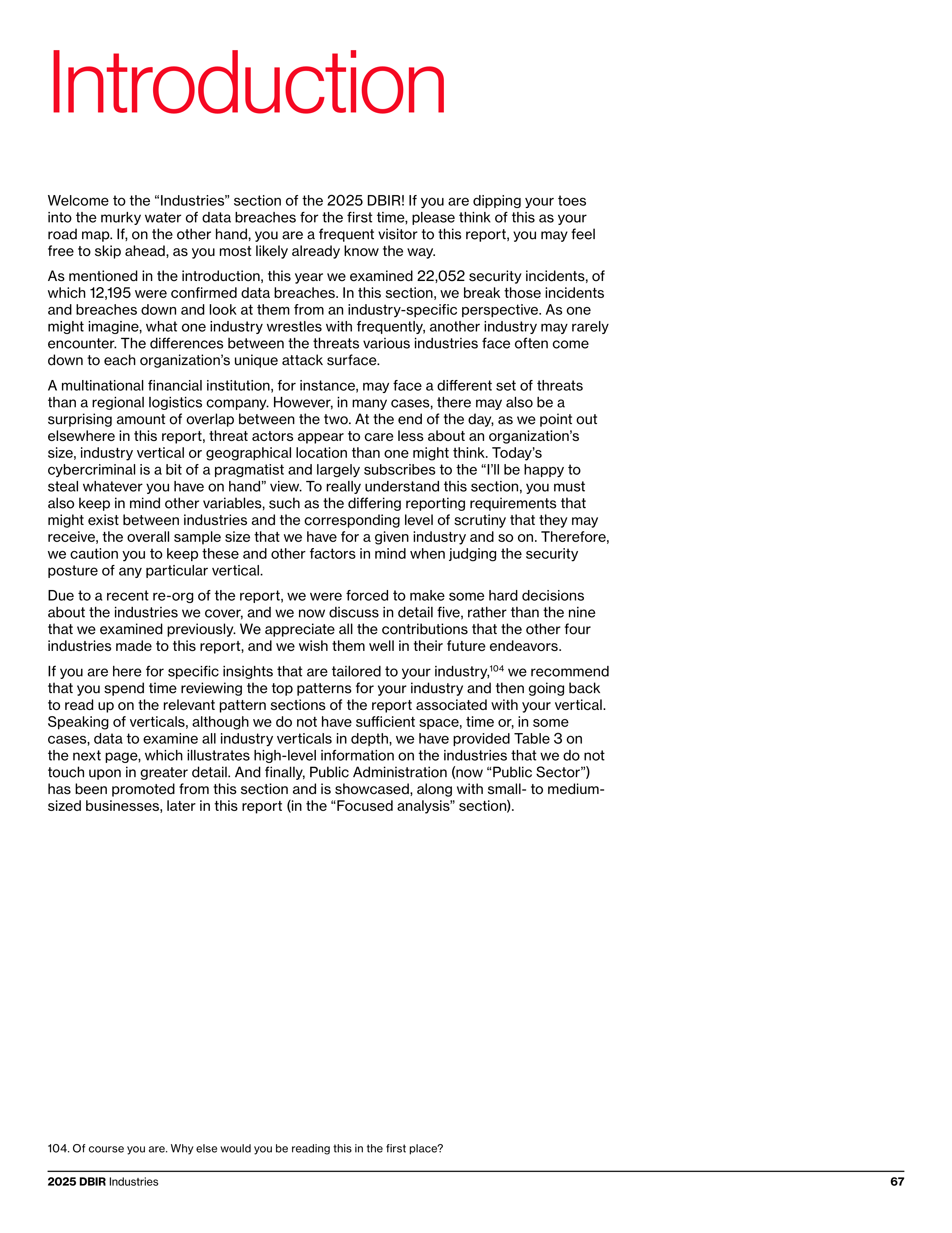 Verizon Data Breach Investigations Report — page 67