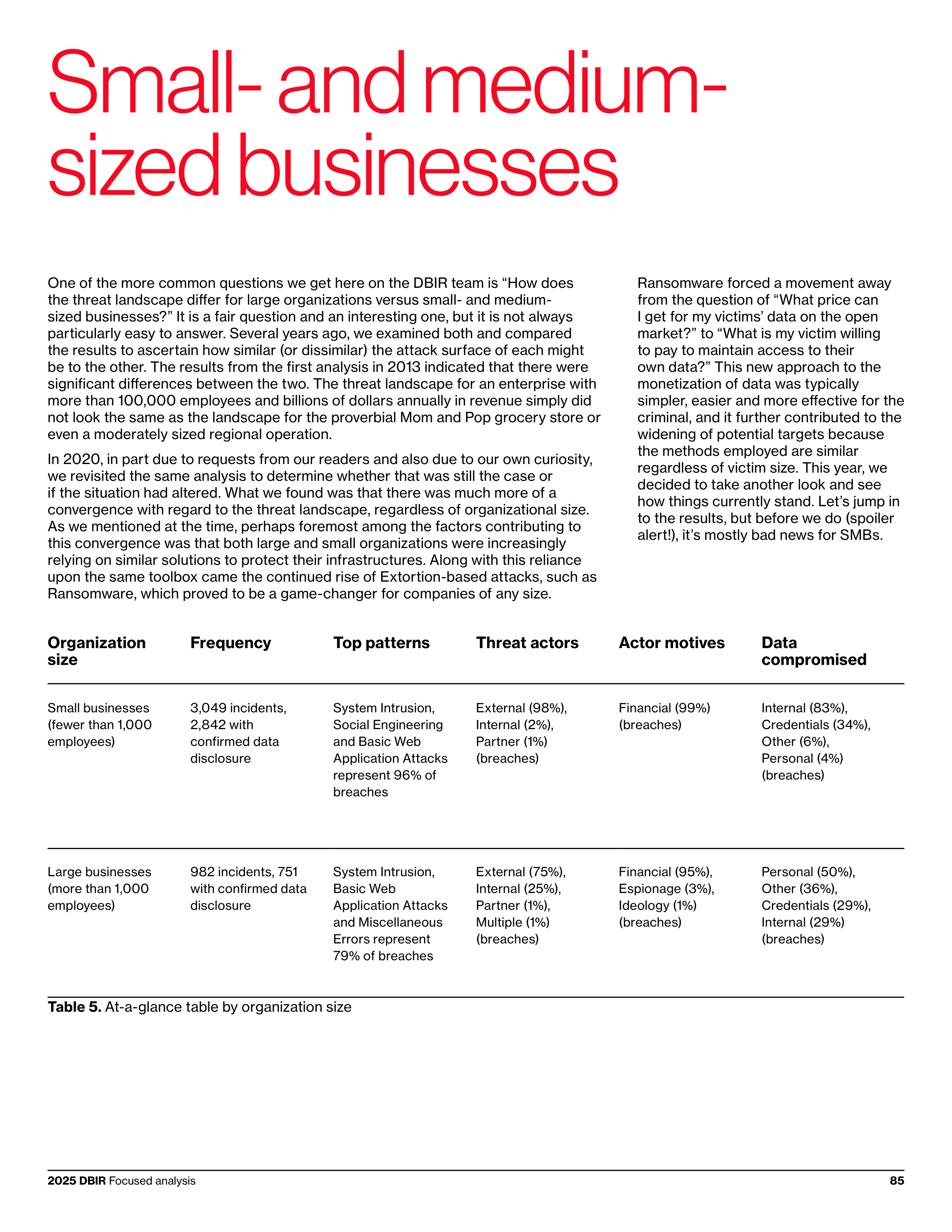 Verizon Data Breach Investigations Report — page 85