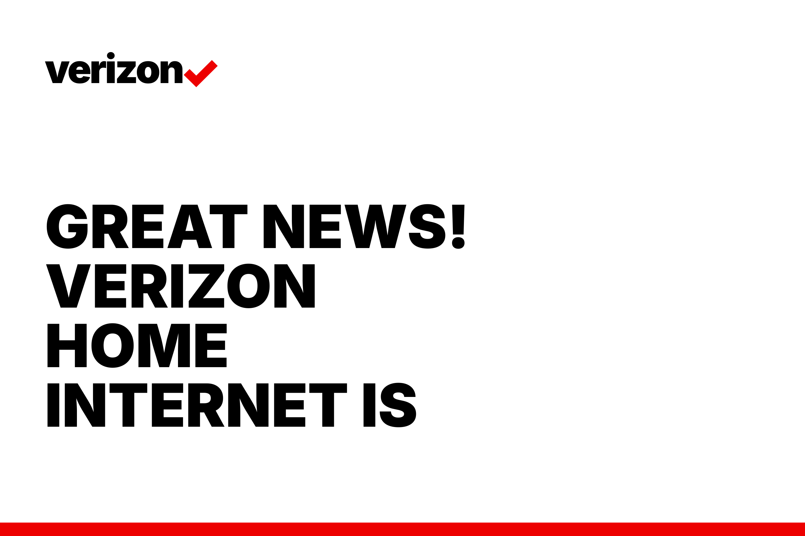 Verizon Home Internet Availability Notification postcard — page 1