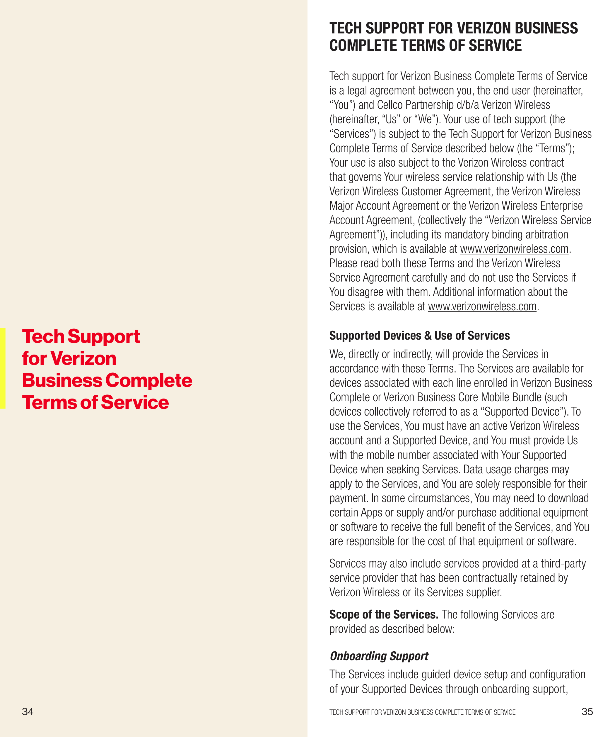 Verizon Mobile Services Brochure — page 18