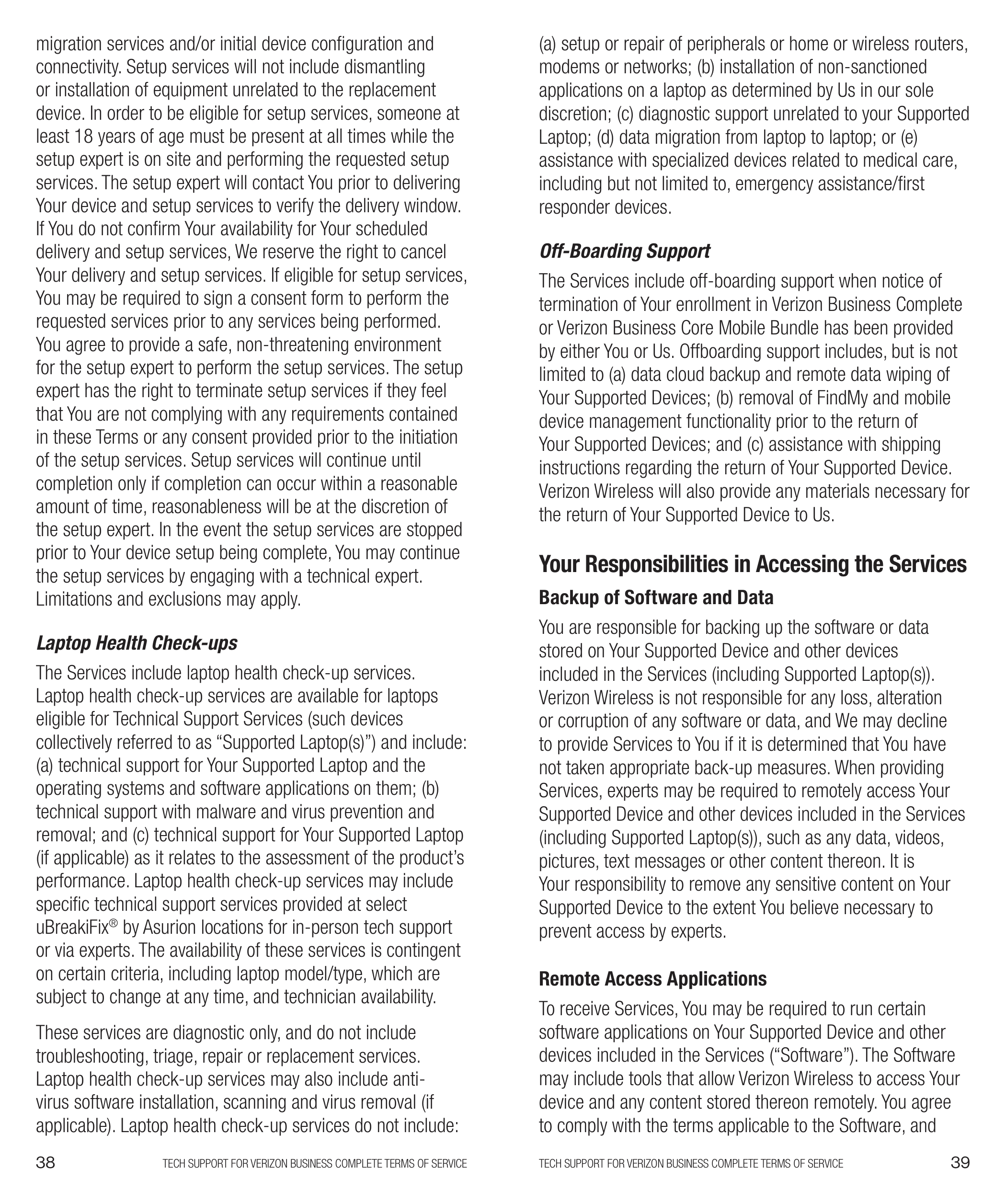 Verizon Mobile Services Brochure — page 20