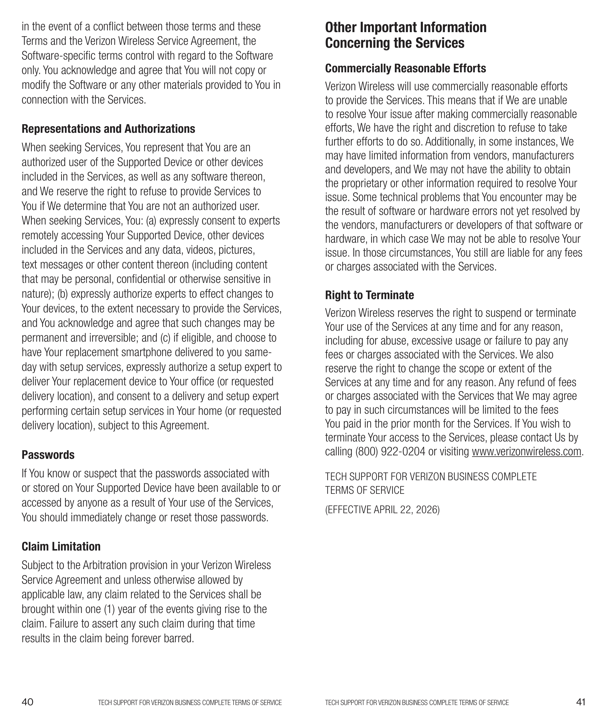 Verizon Mobile Services Brochure — page 21