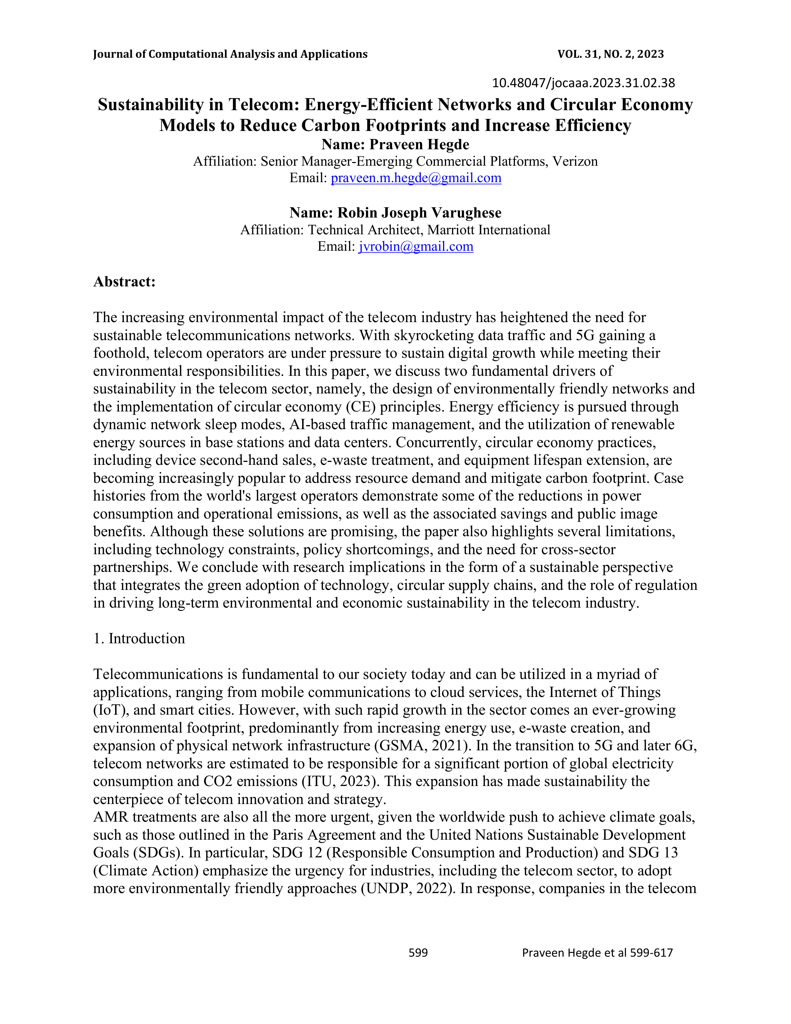 Verizon Sustainability Report — page 1