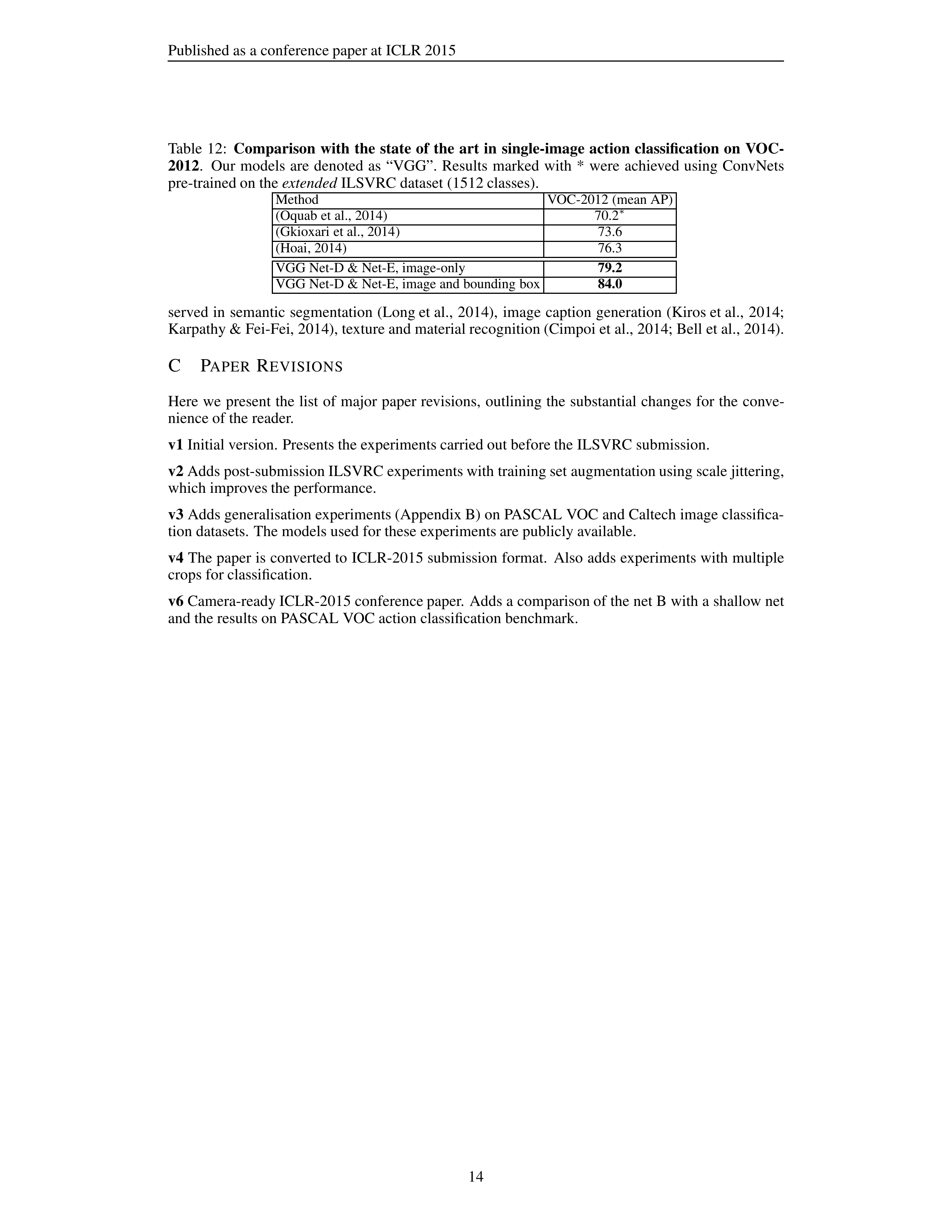 Very Deep Convolutional Networks Research Paper by Oxford University — page 14