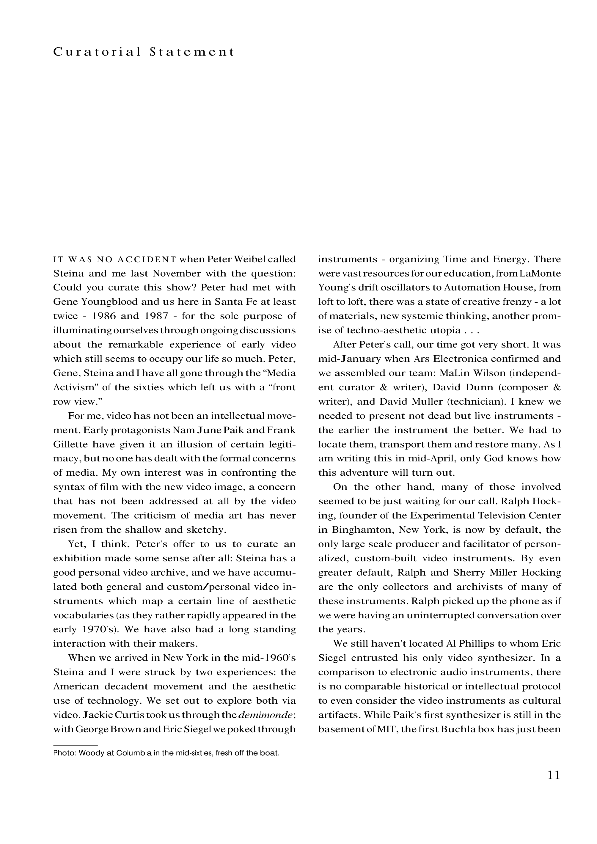 Video Art Curatorial Statement — page 1
