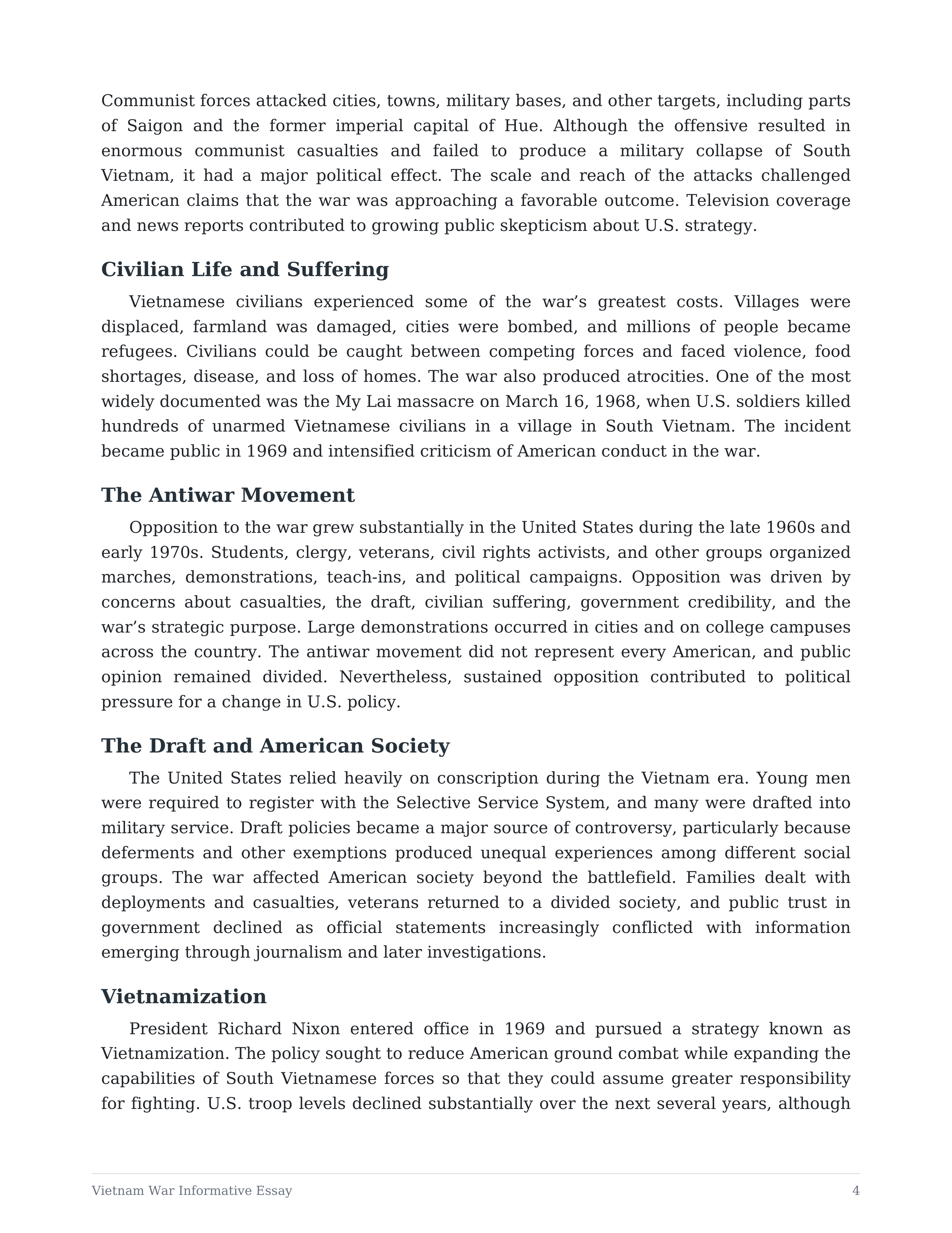 Vietnam War Informative Essay — page 4