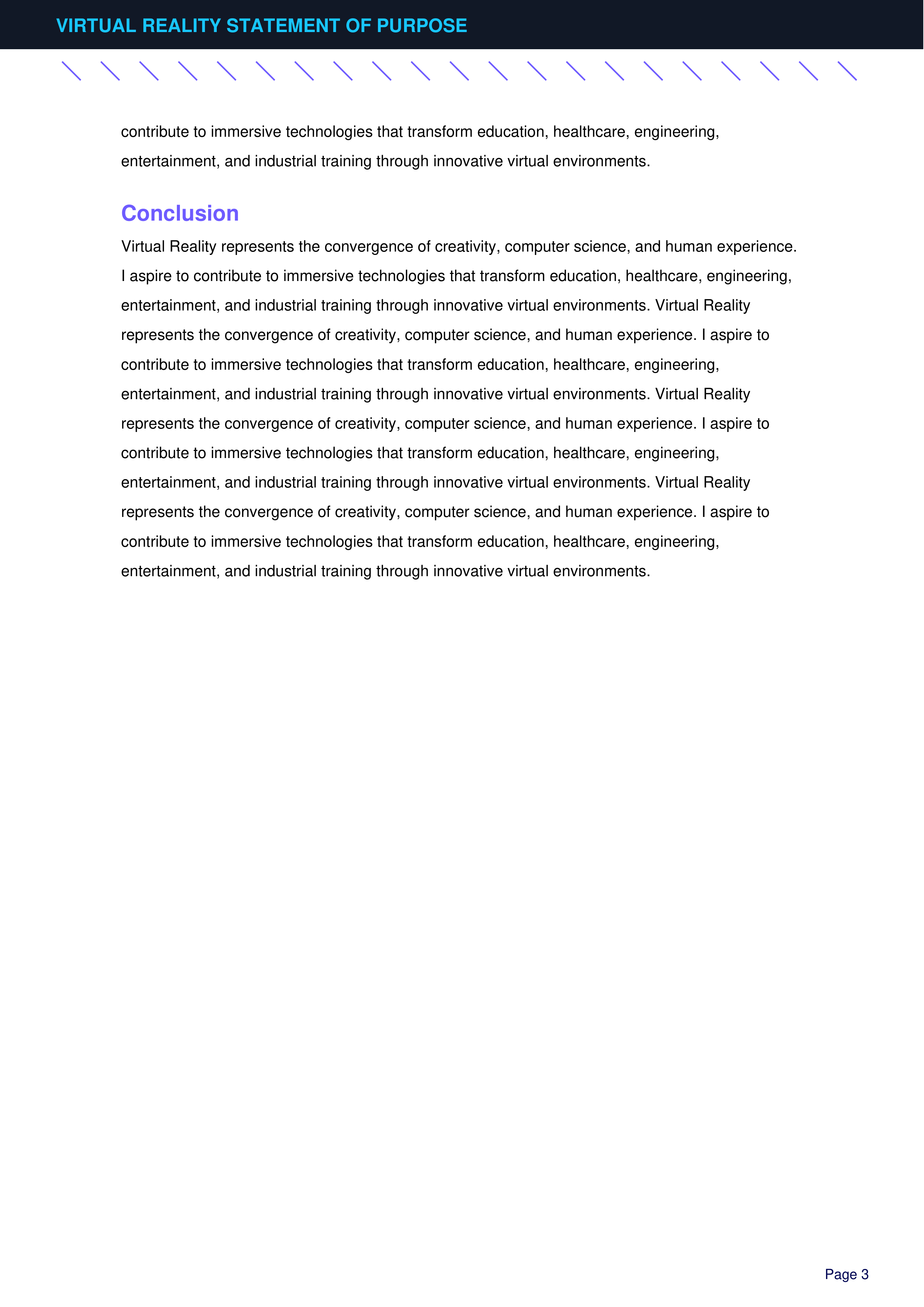 Virtual Reality Statement of Purpose — page 3