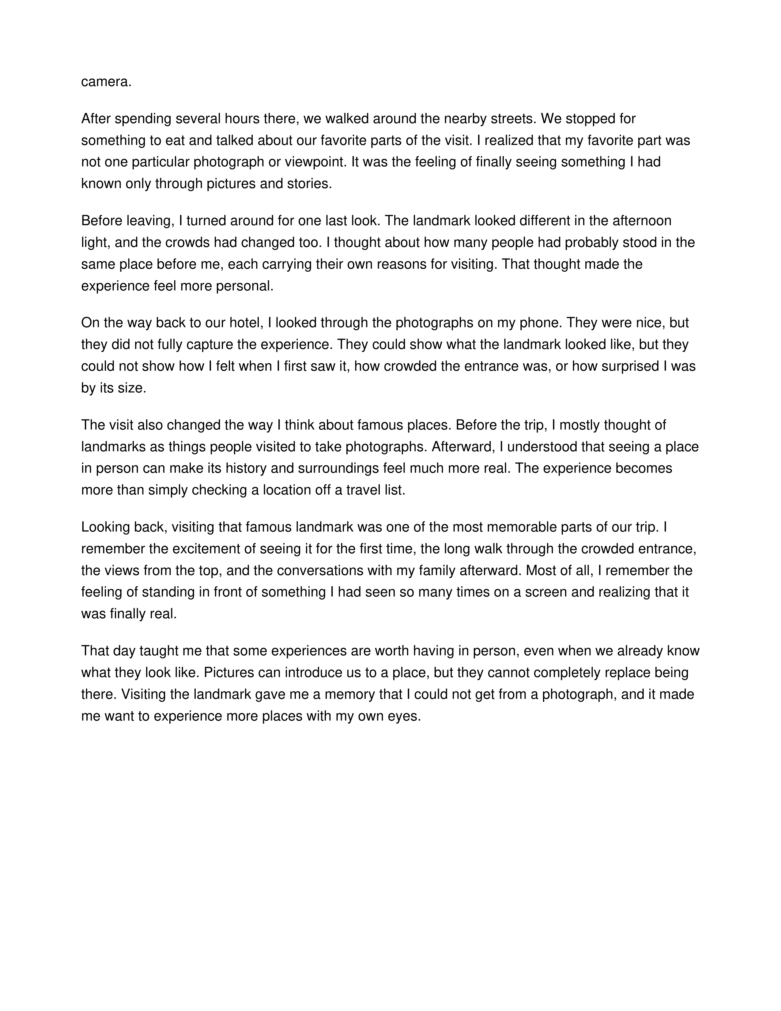 Visiting a Famous Landmark Personal Narrative — page 2