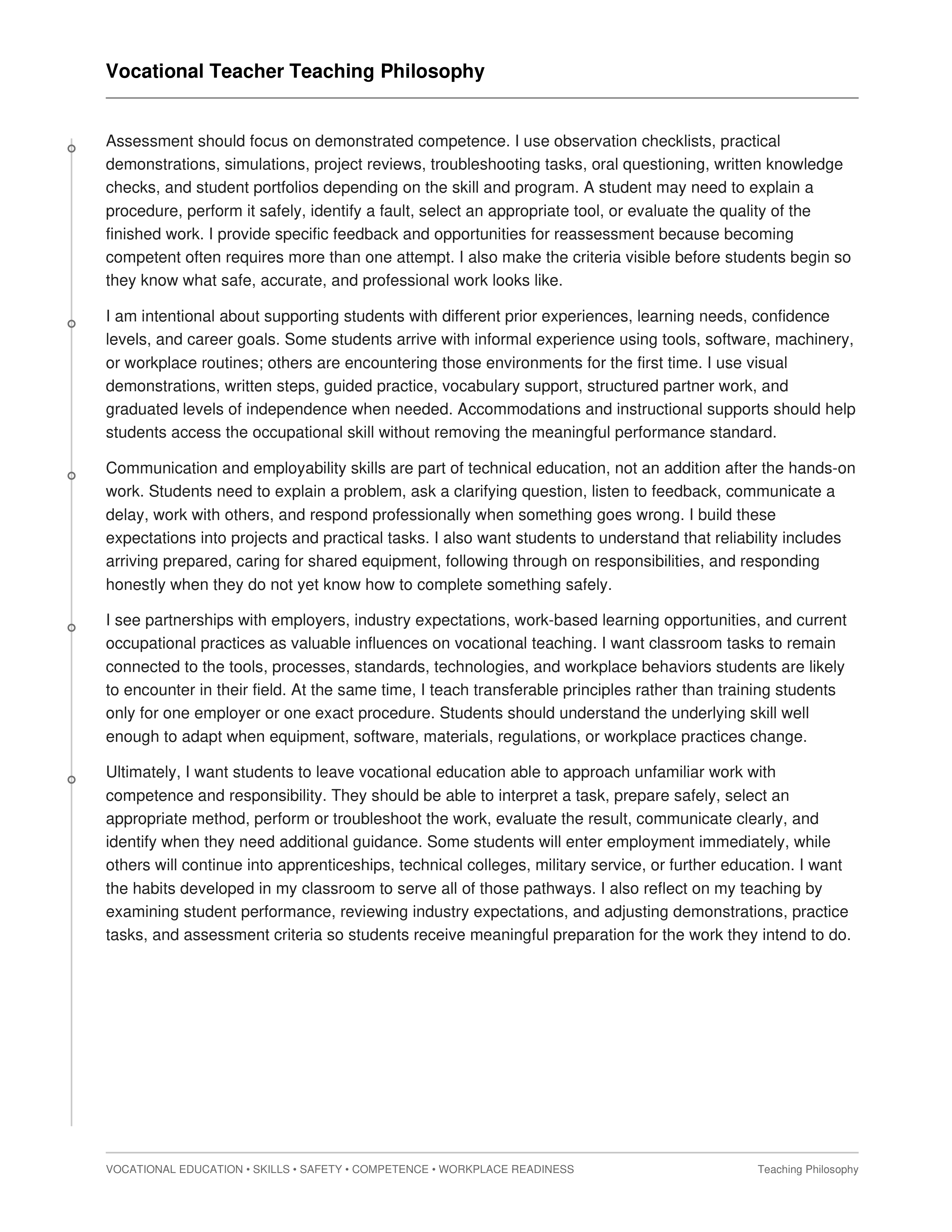Vocational Teacher Teaching Philosophy — page 2