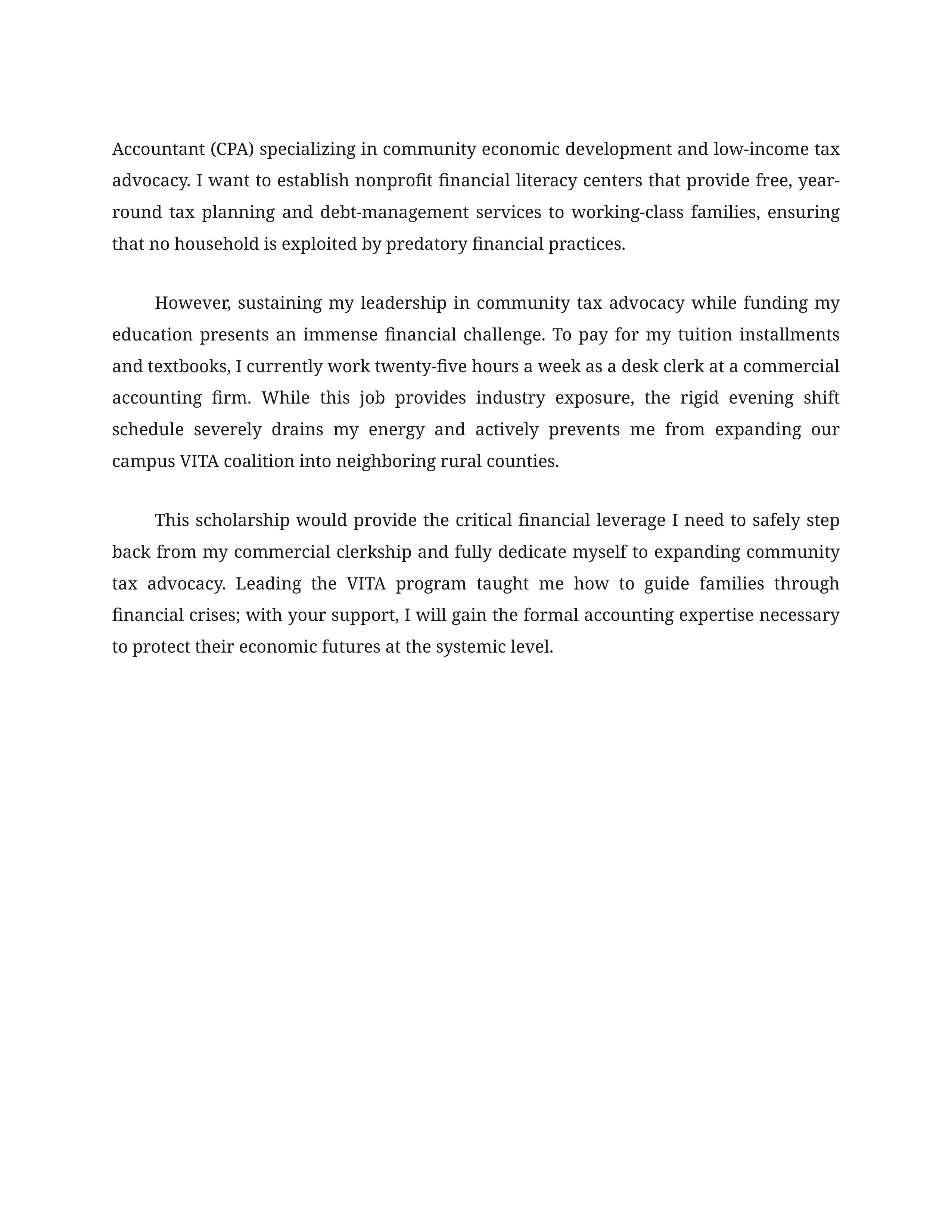 Volunteer Leadership Scholarship Essay — page 2