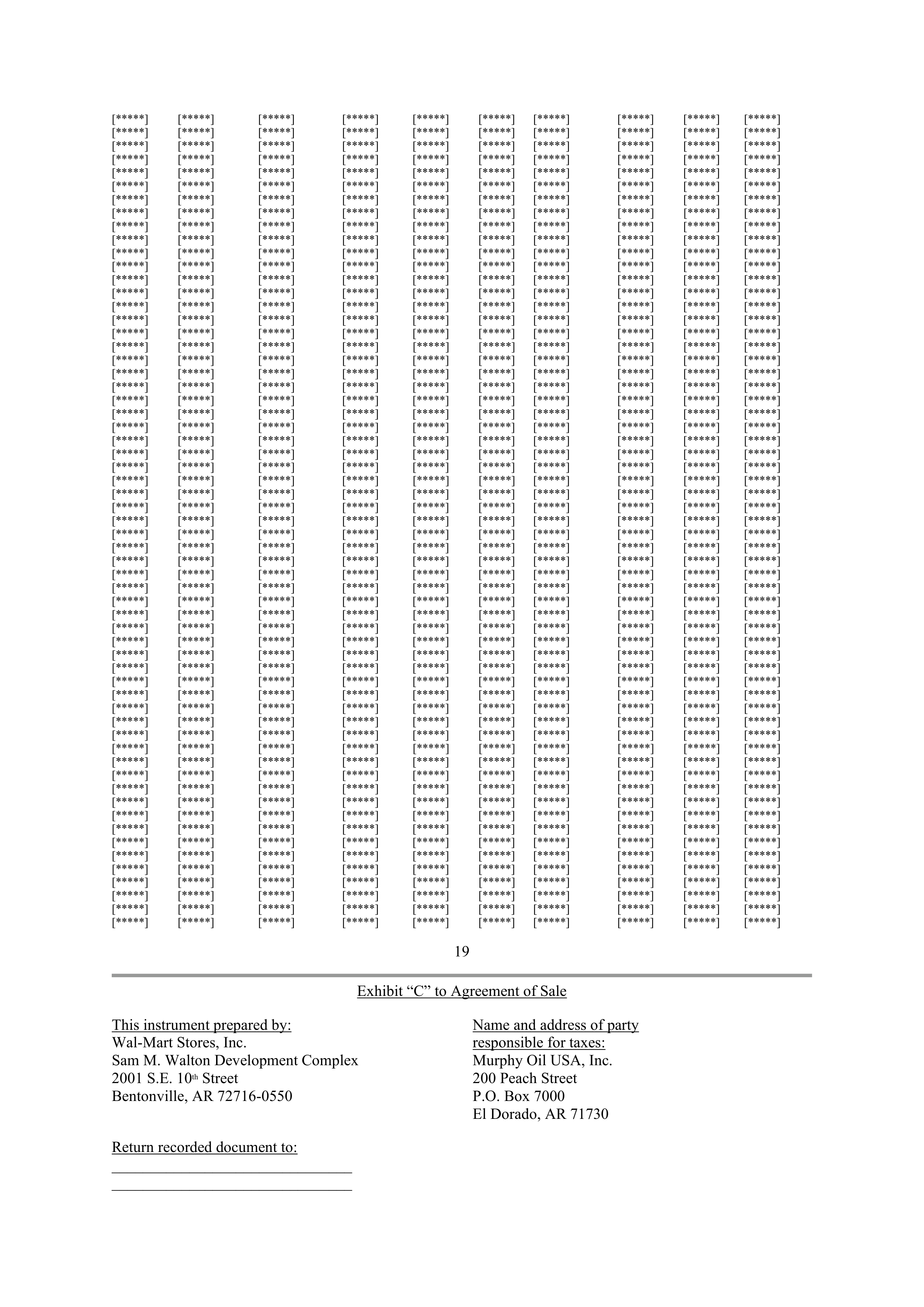 WALMART AGREEMENT OF SALE — page 14