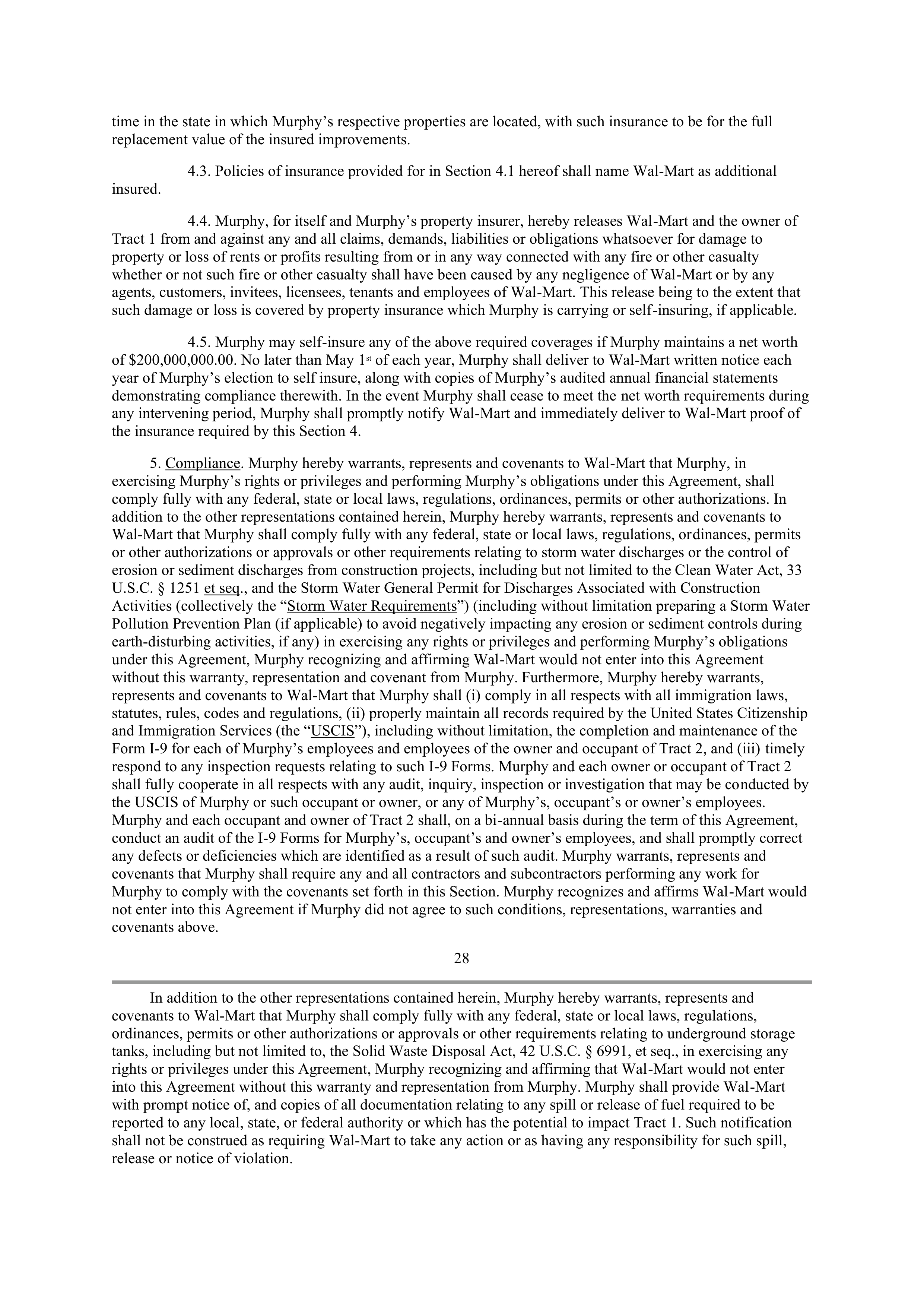 WALMART AGREEMENT OF SALE — page 19