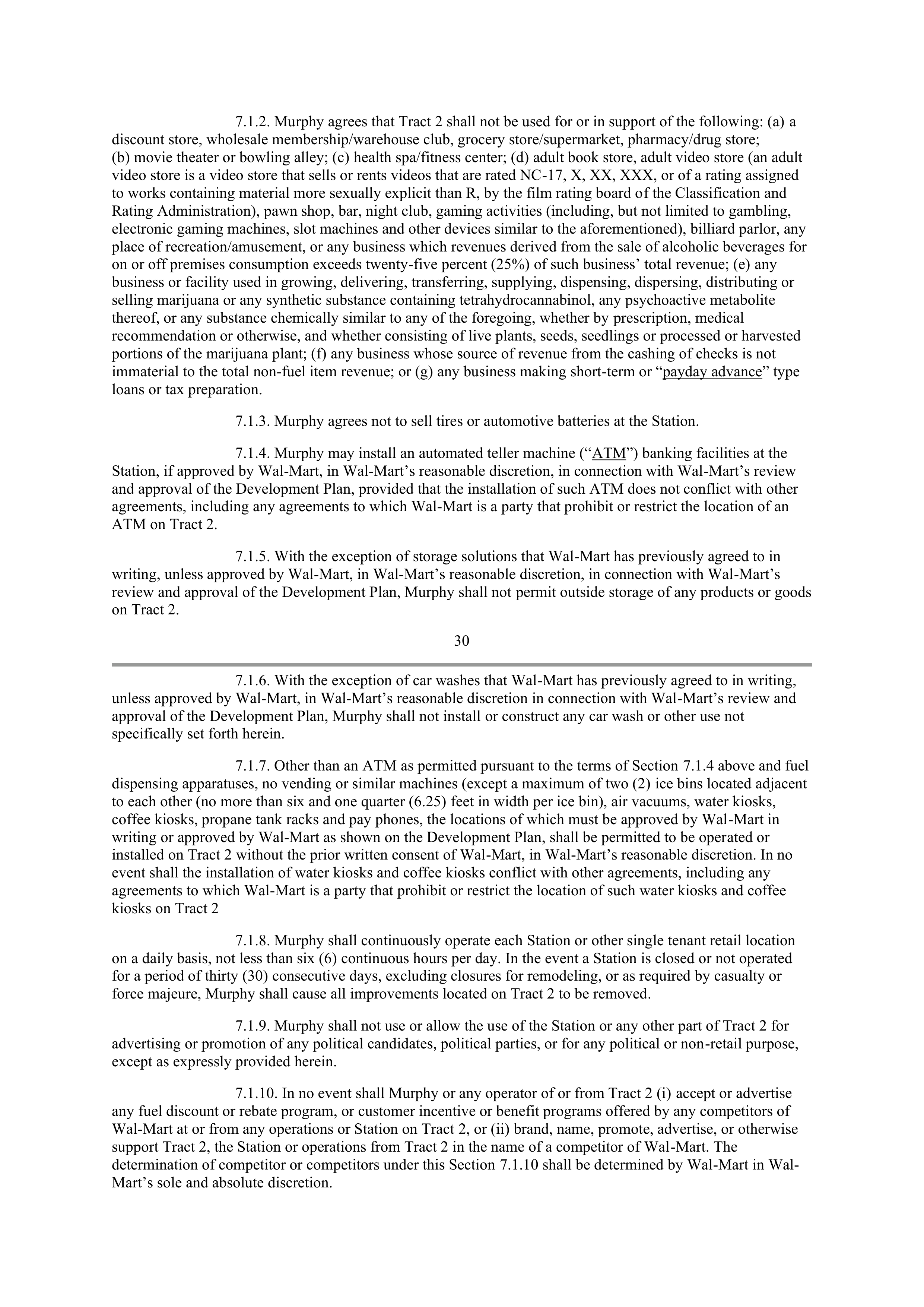 WALMART AGREEMENT OF SALE — page 21