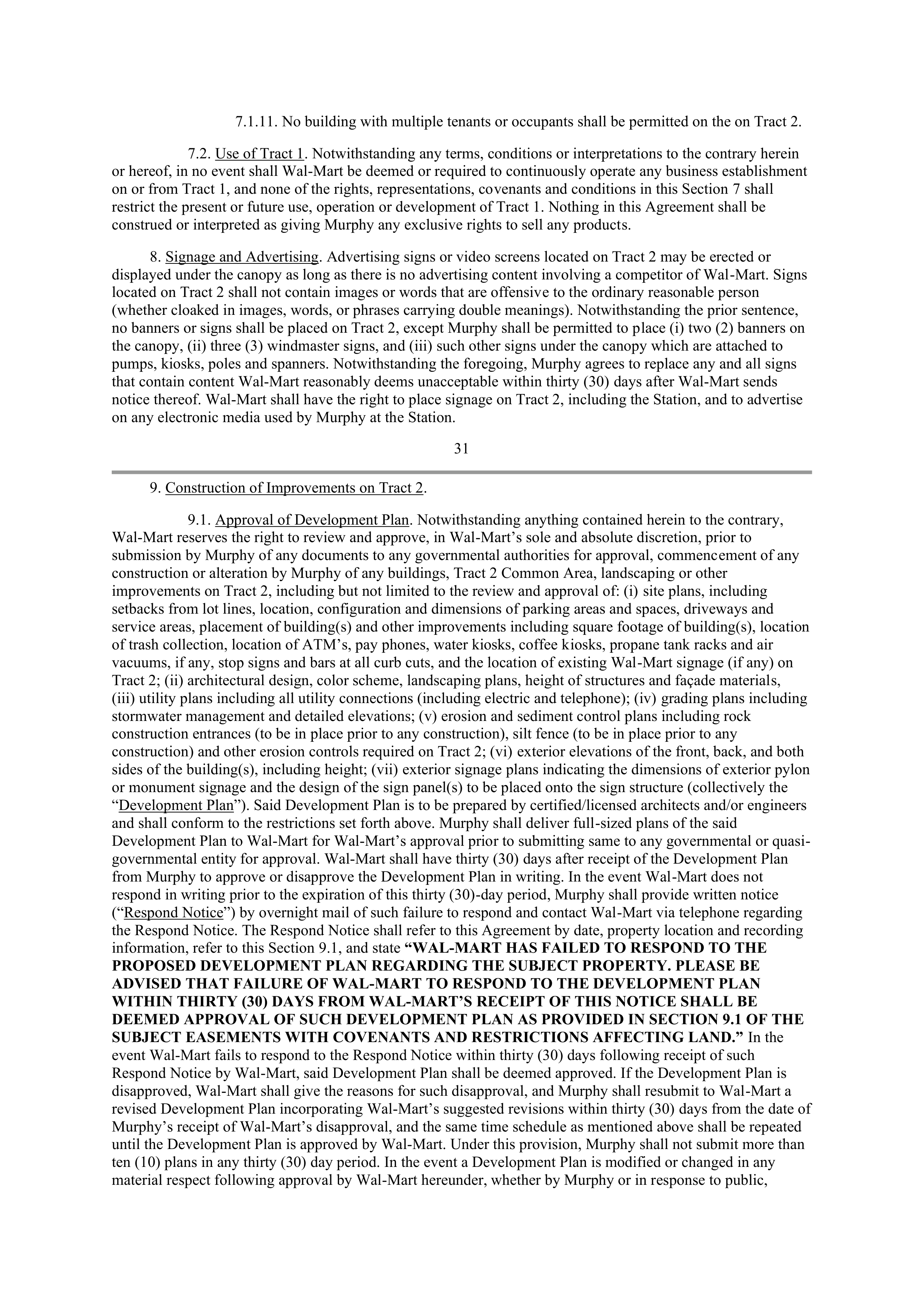 WALMART AGREEMENT OF SALE — page 22