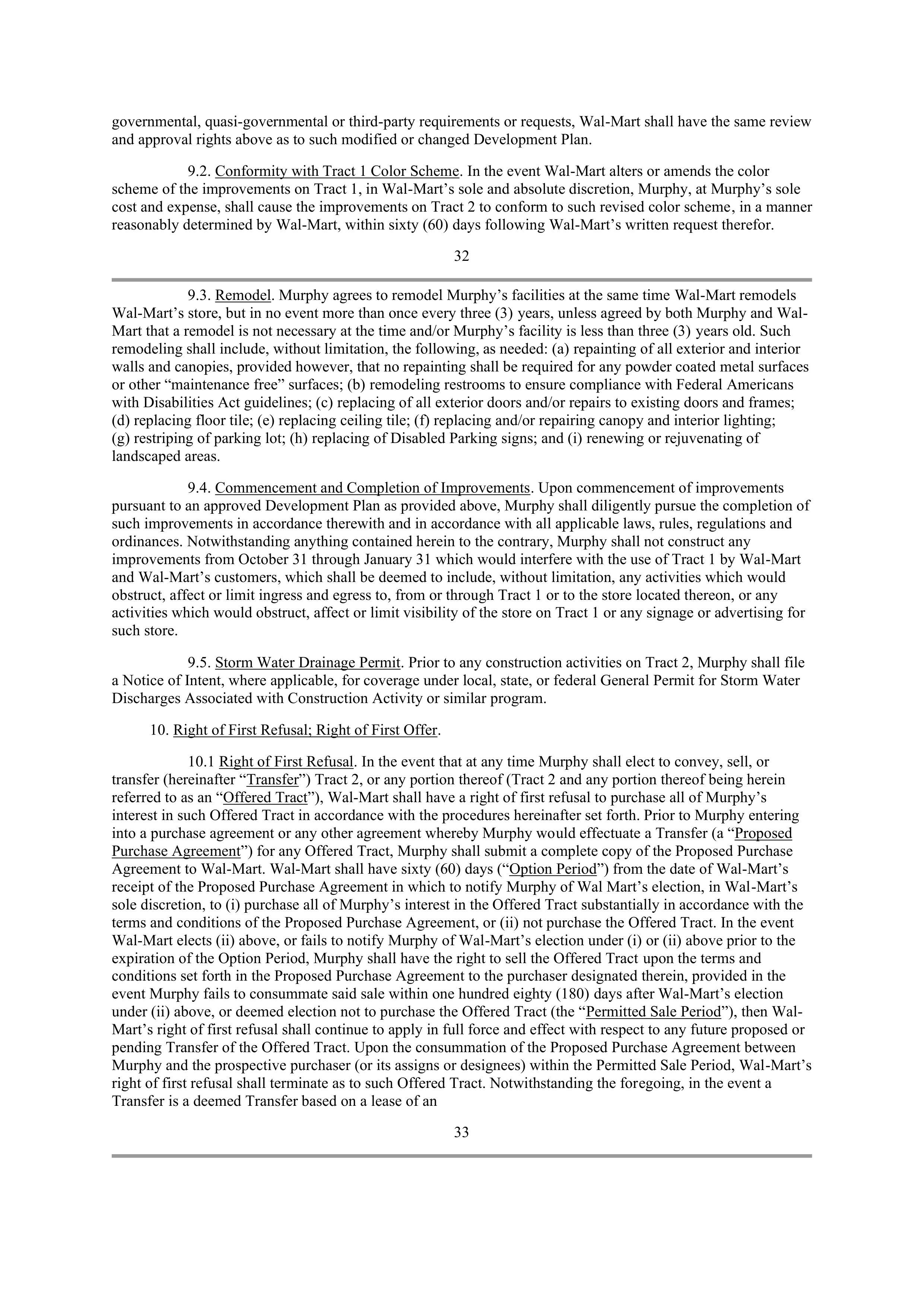 WALMART AGREEMENT OF SALE — page 23