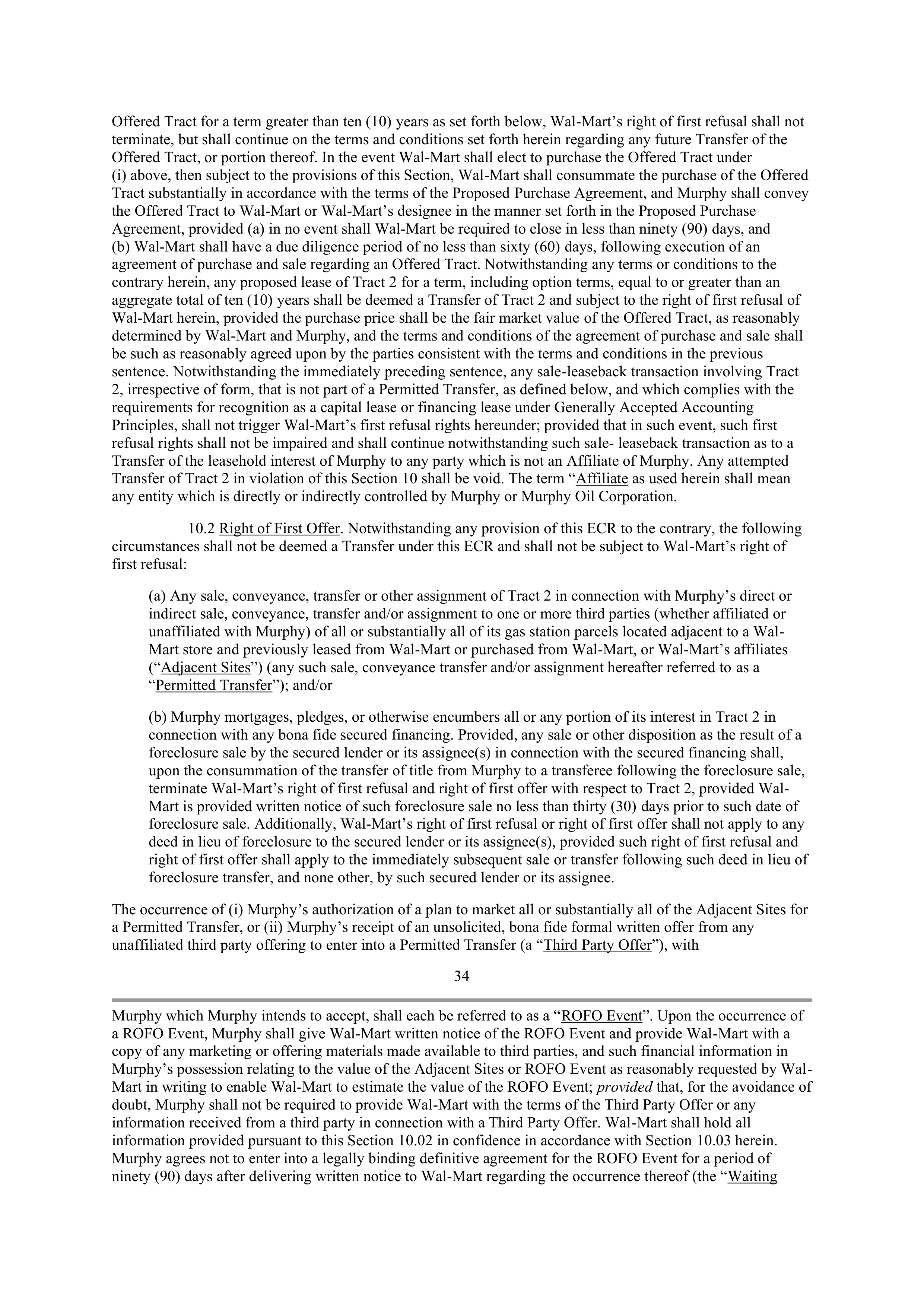 WALMART AGREEMENT OF SALE — page 24