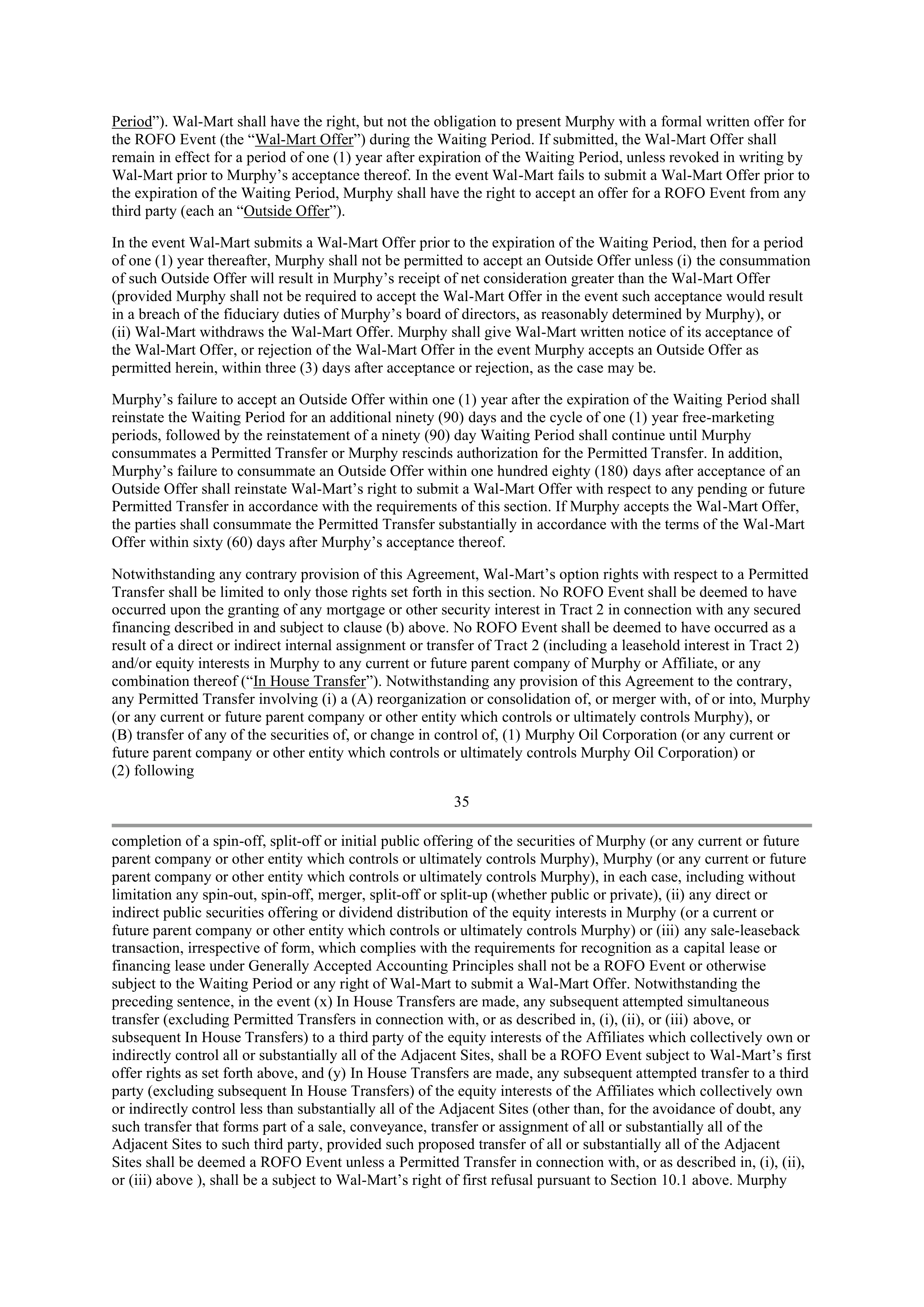WALMART AGREEMENT OF SALE — page 25
