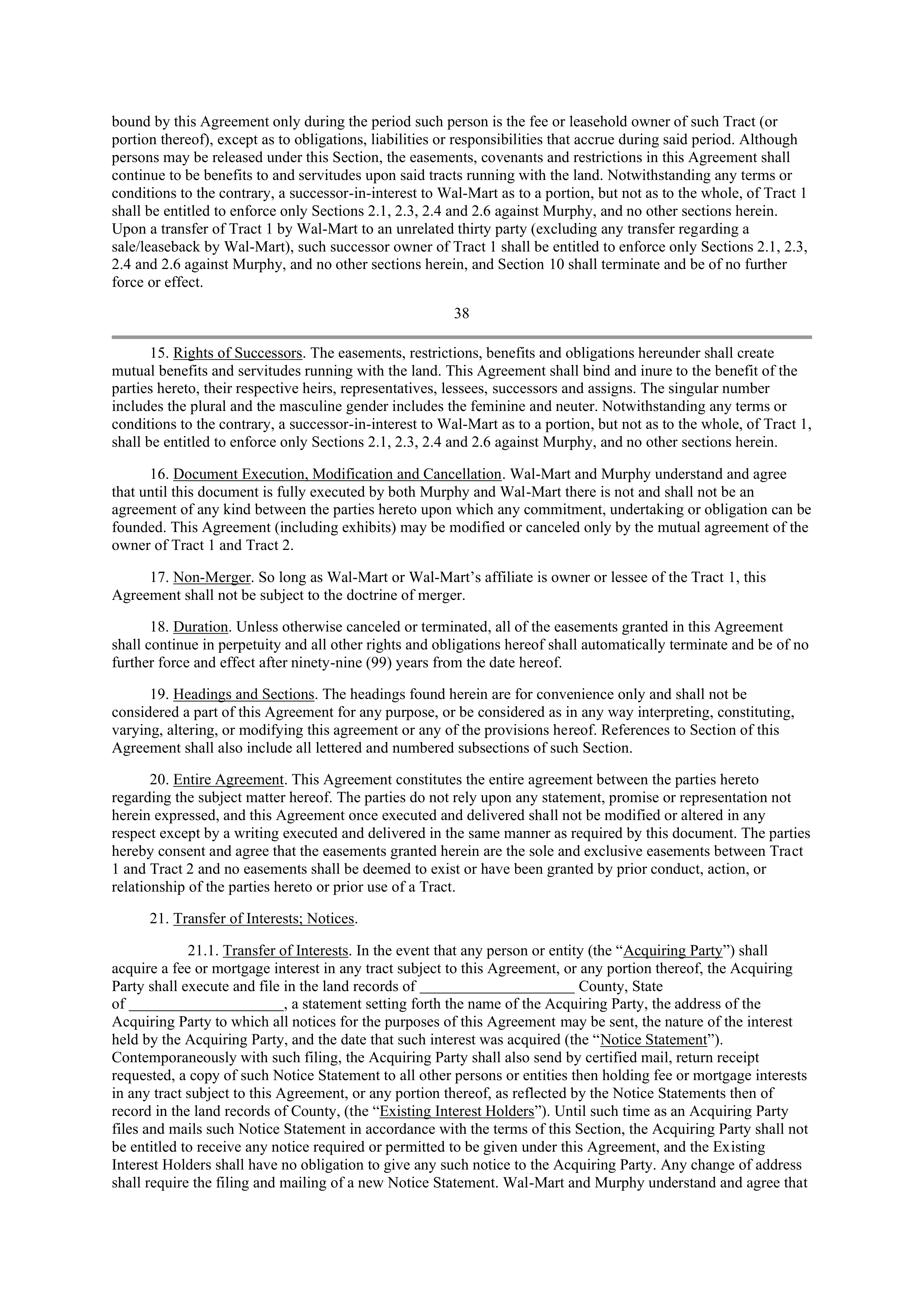 WALMART AGREEMENT OF SALE — page 28