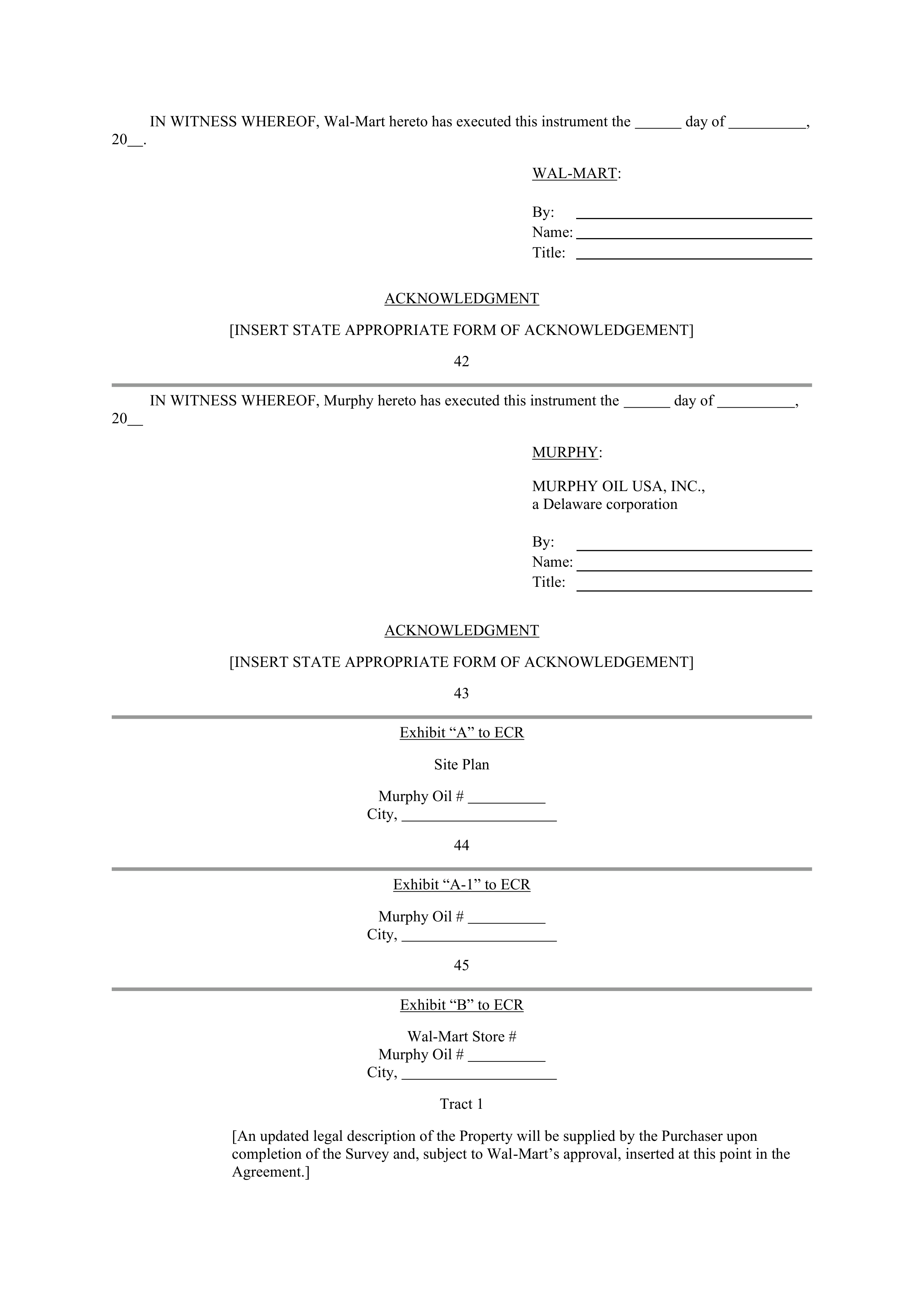 WALMART AGREEMENT OF SALE — page 30