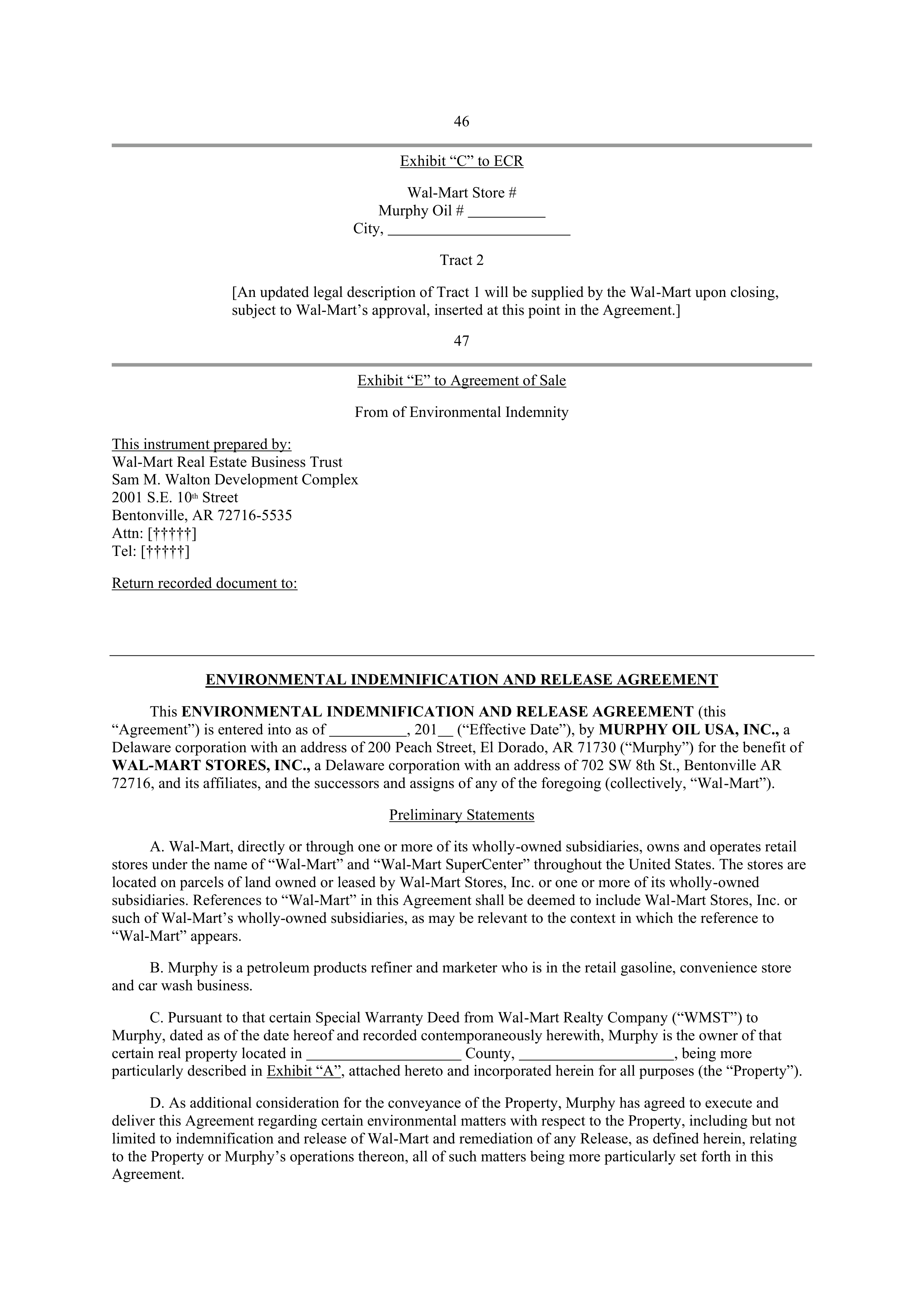 WALMART AGREEMENT OF SALE — page 31