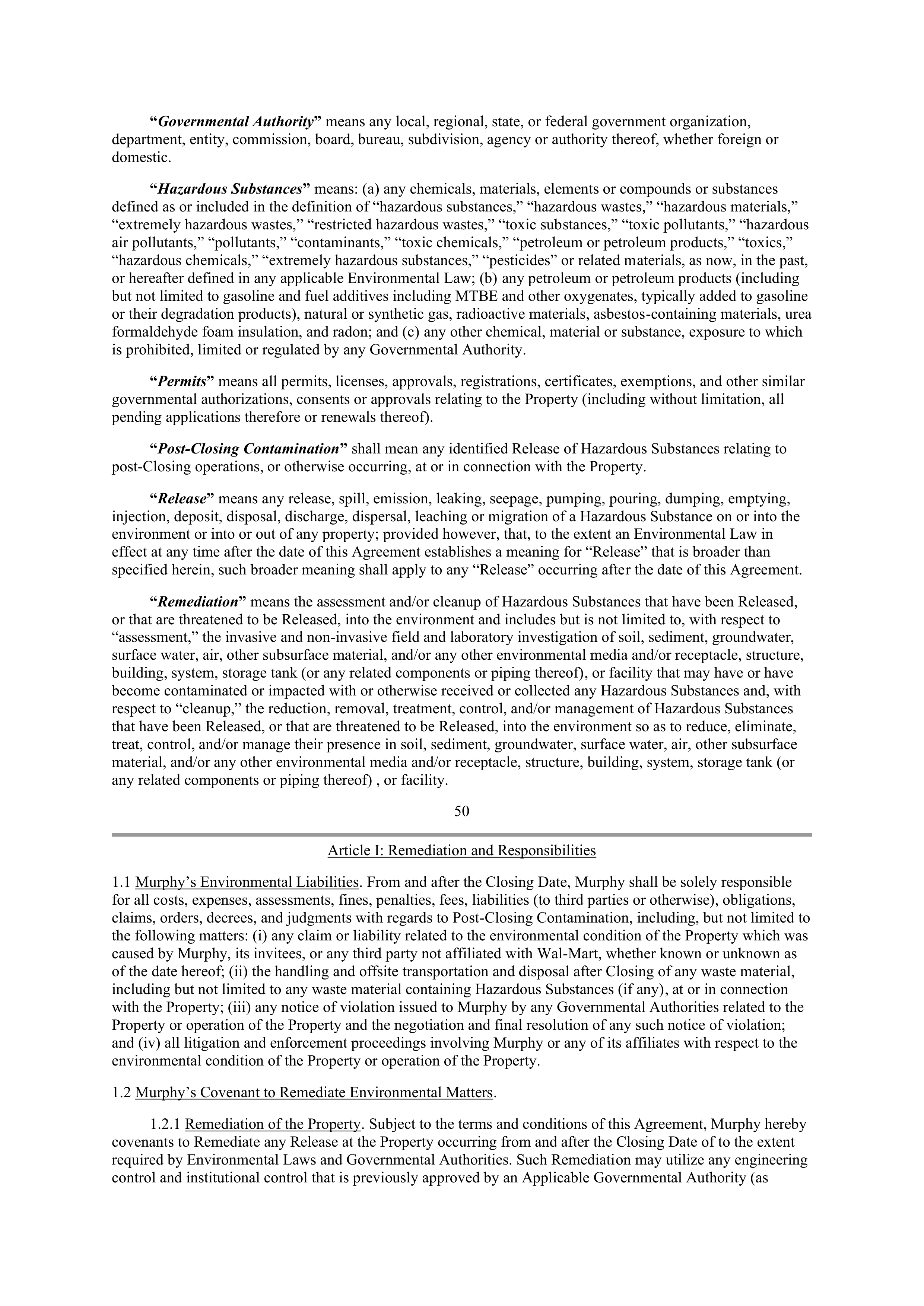 WALMART AGREEMENT OF SALE — page 33