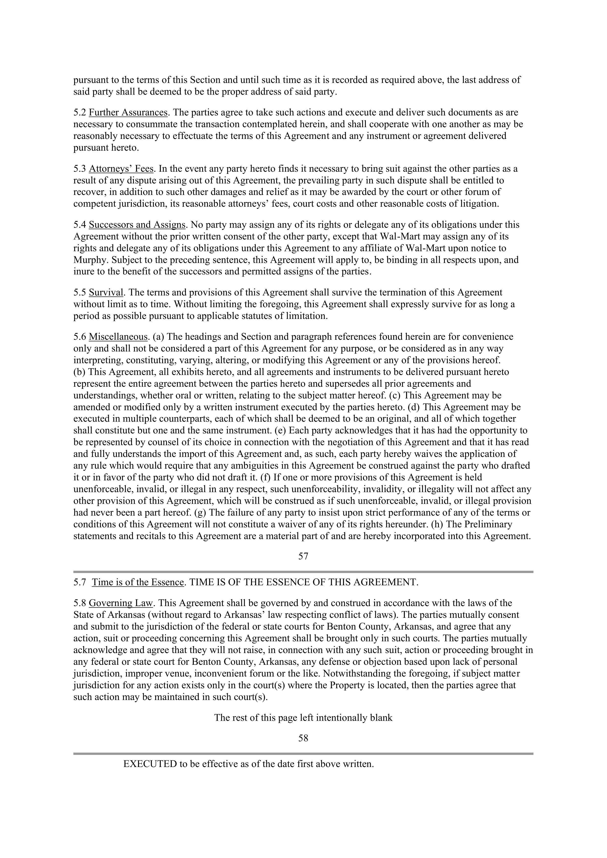 WALMART AGREEMENT OF SALE — page 39