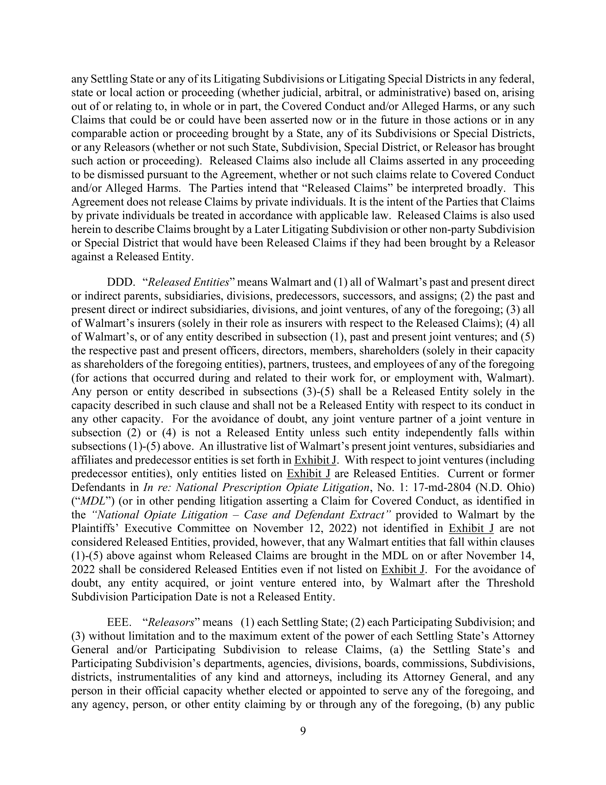 WALMART SETTLEMENT AGREEMENT — page 12