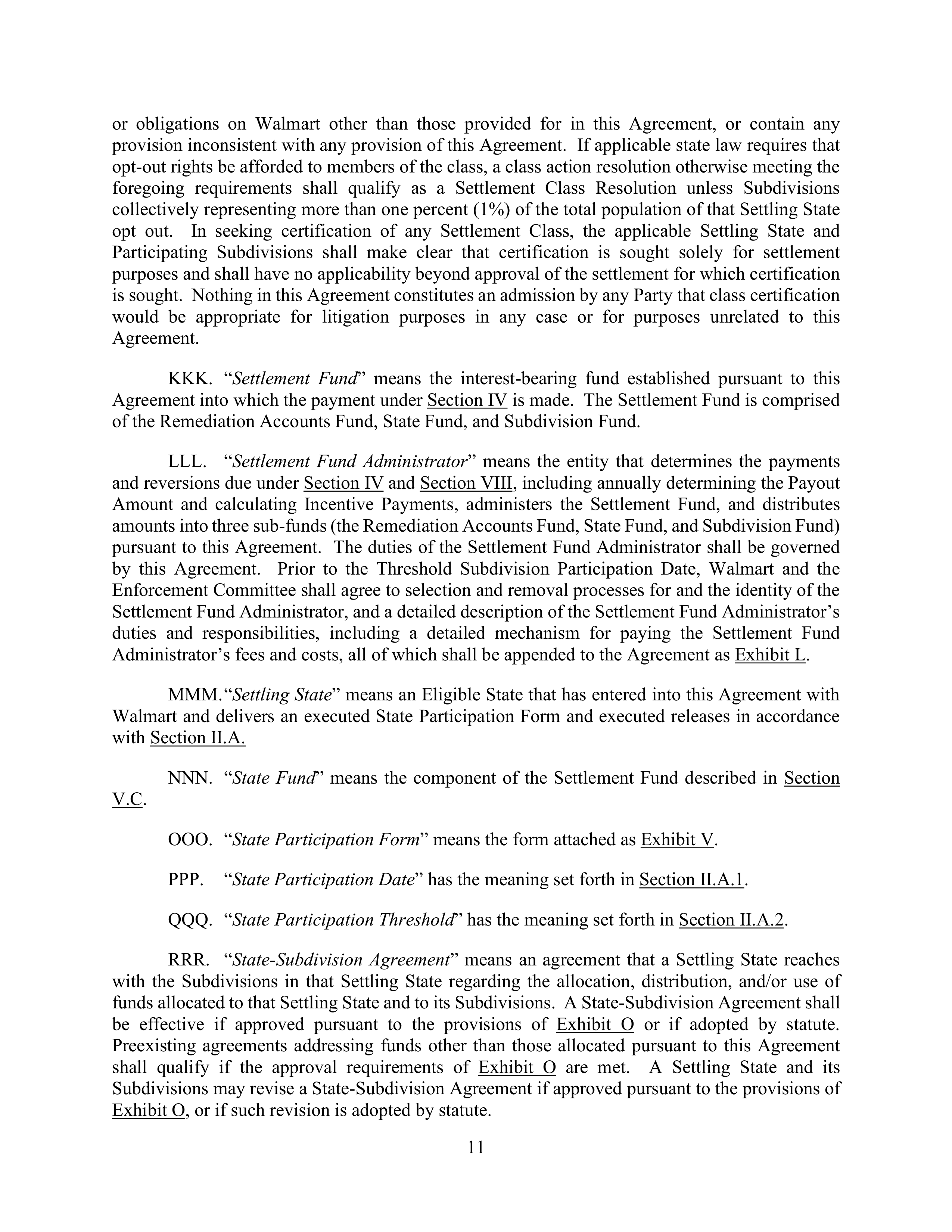 WALMART SETTLEMENT AGREEMENT — page 14