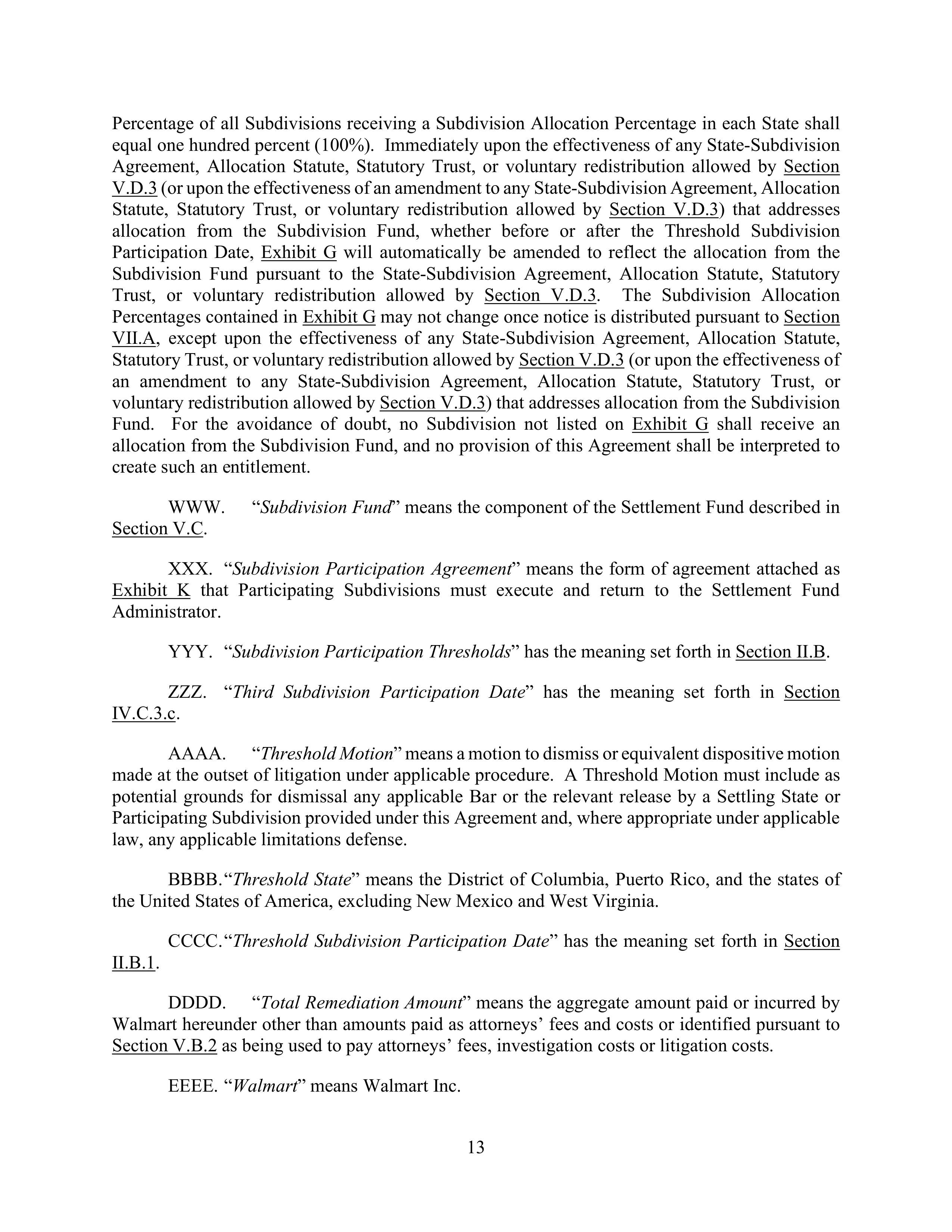 WALMART SETTLEMENT AGREEMENT — page 16