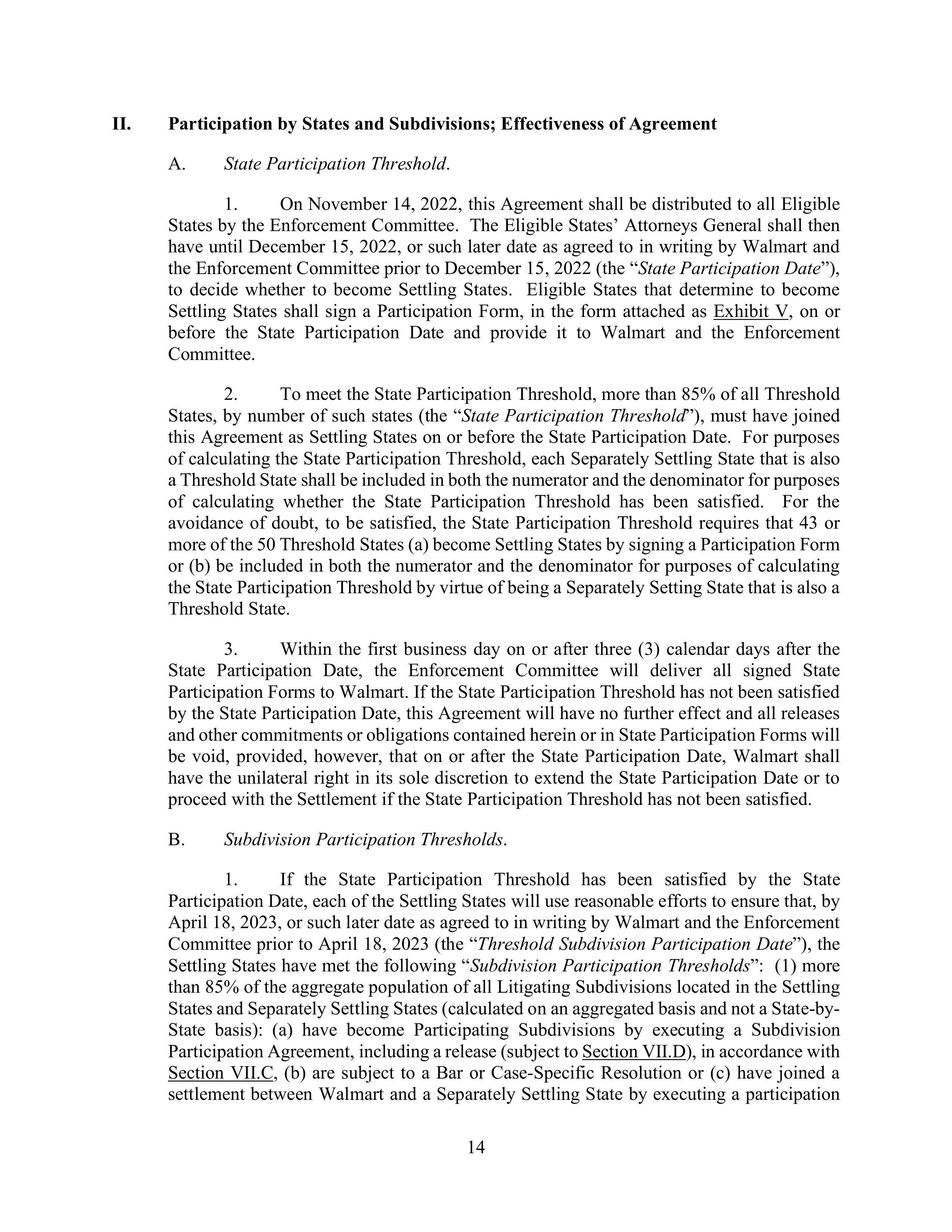 WALMART SETTLEMENT AGREEMENT — page 17