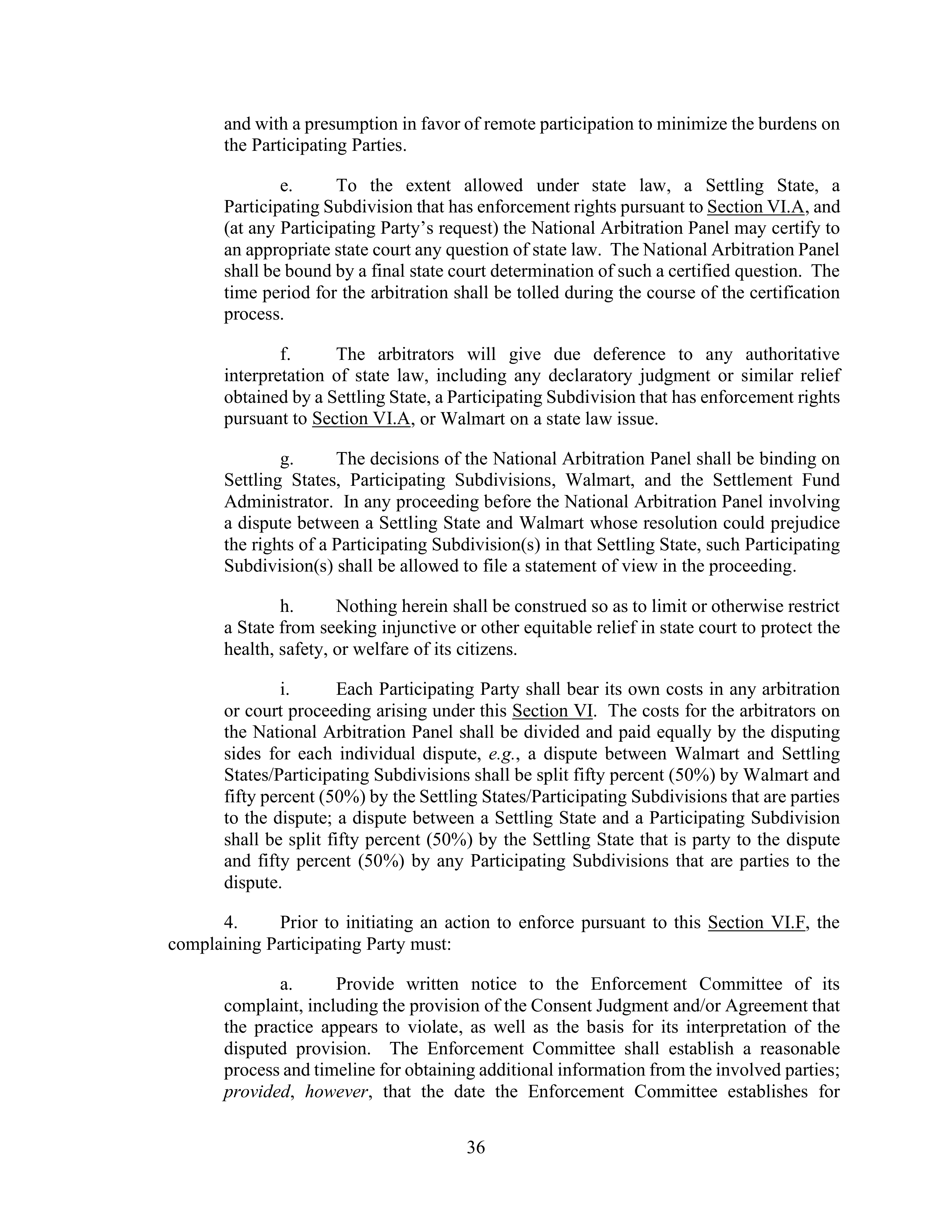 WALMART SETTLEMENT AGREEMENT — page 39