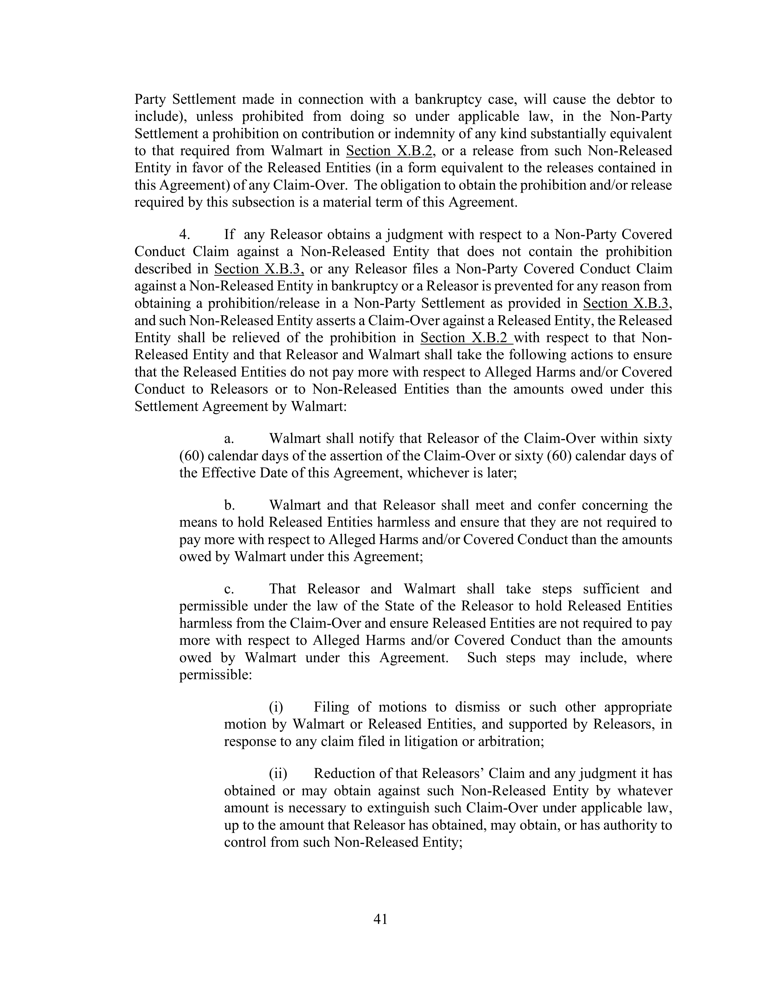 WALMART SETTLEMENT AGREEMENT — page 44