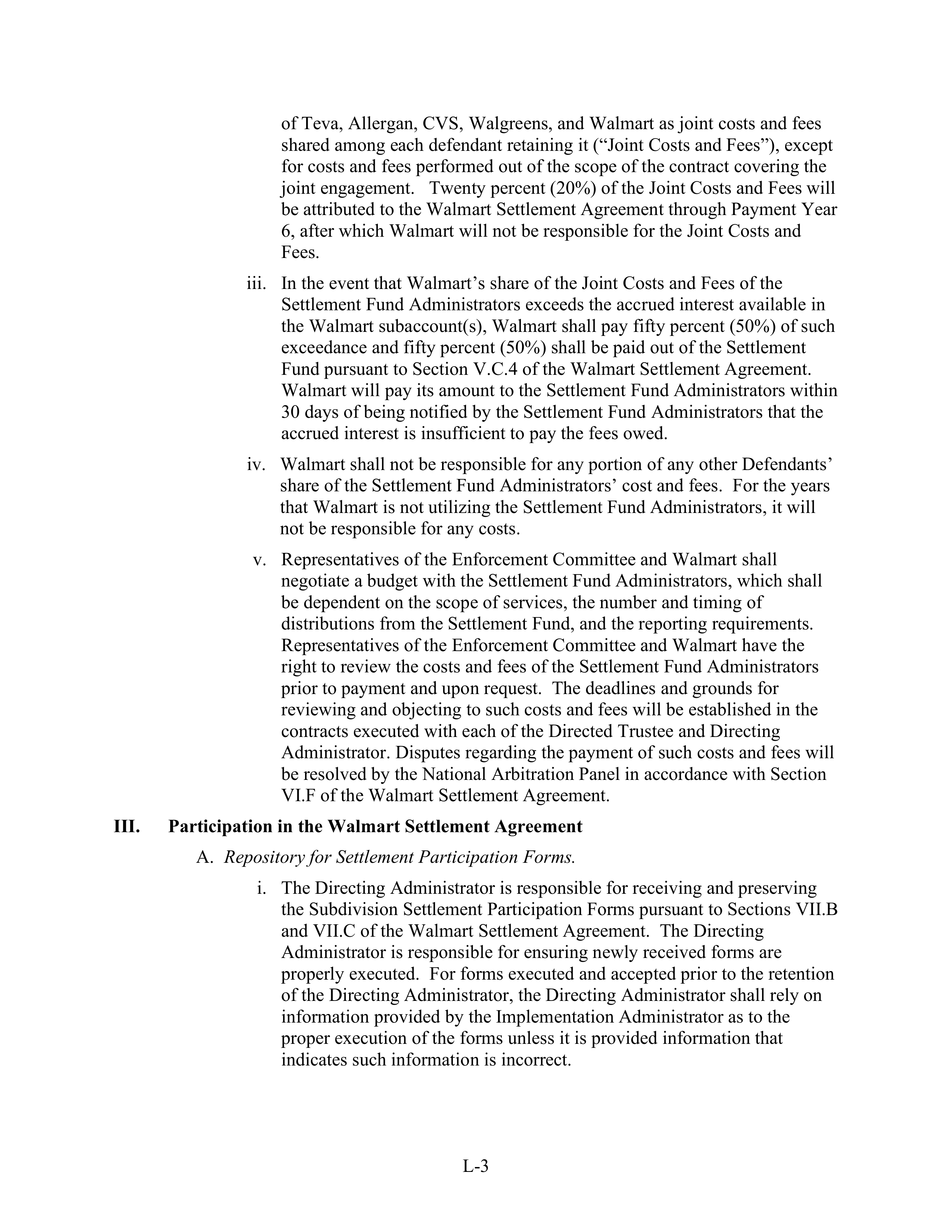 WALMART SETTLEMENT AGREEMENT — page 467
