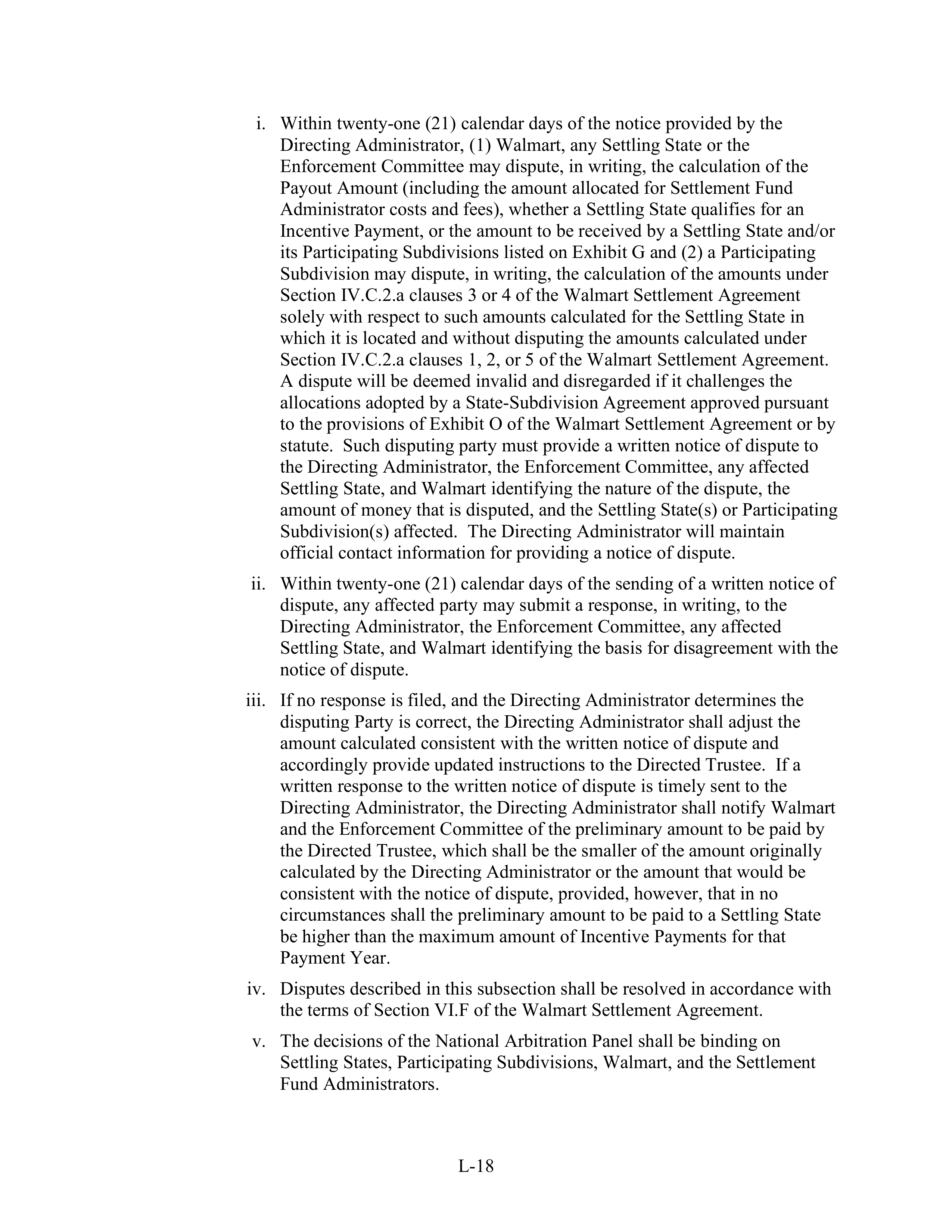 WALMART SETTLEMENT AGREEMENT — page 482