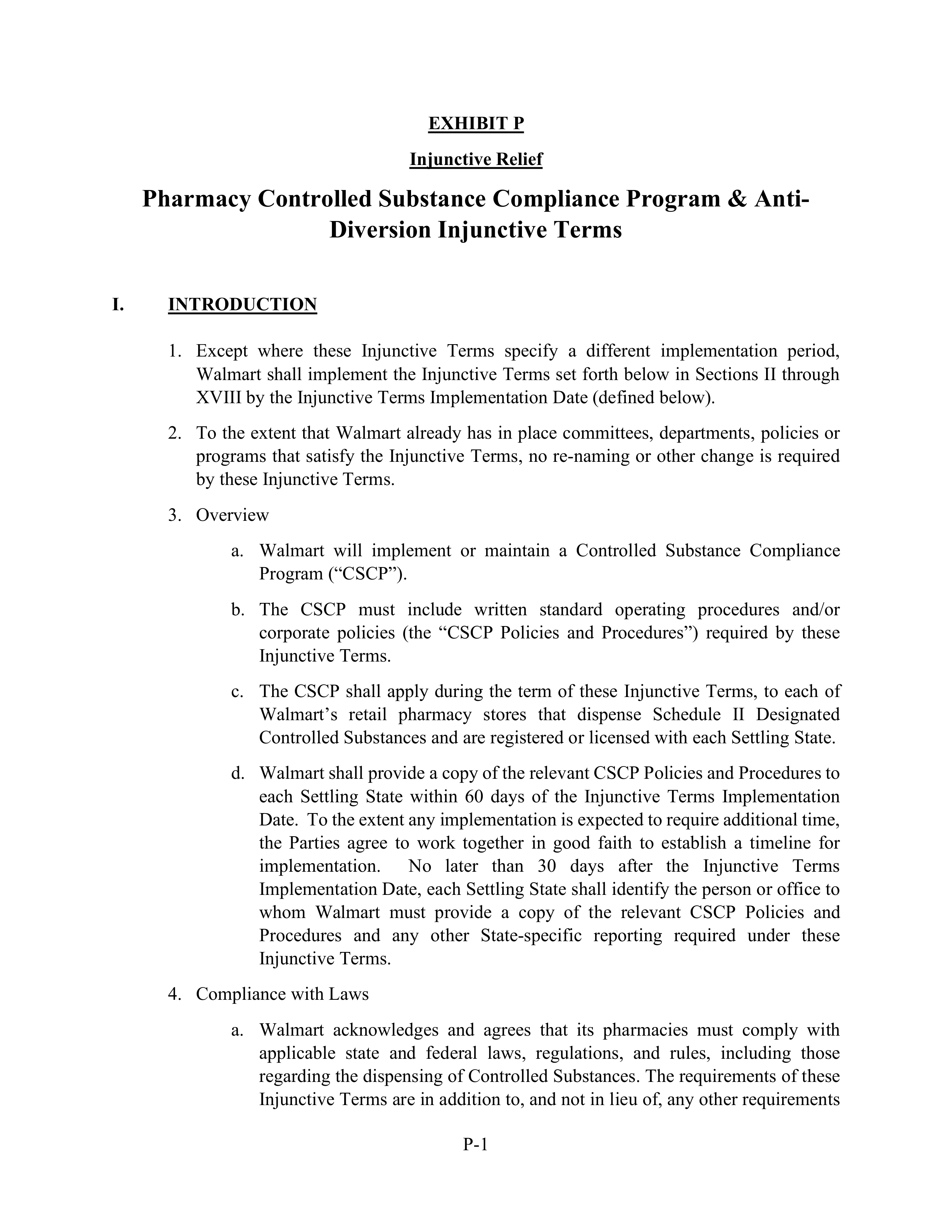 WALMART SETTLEMENT AGREEMENT — page 490