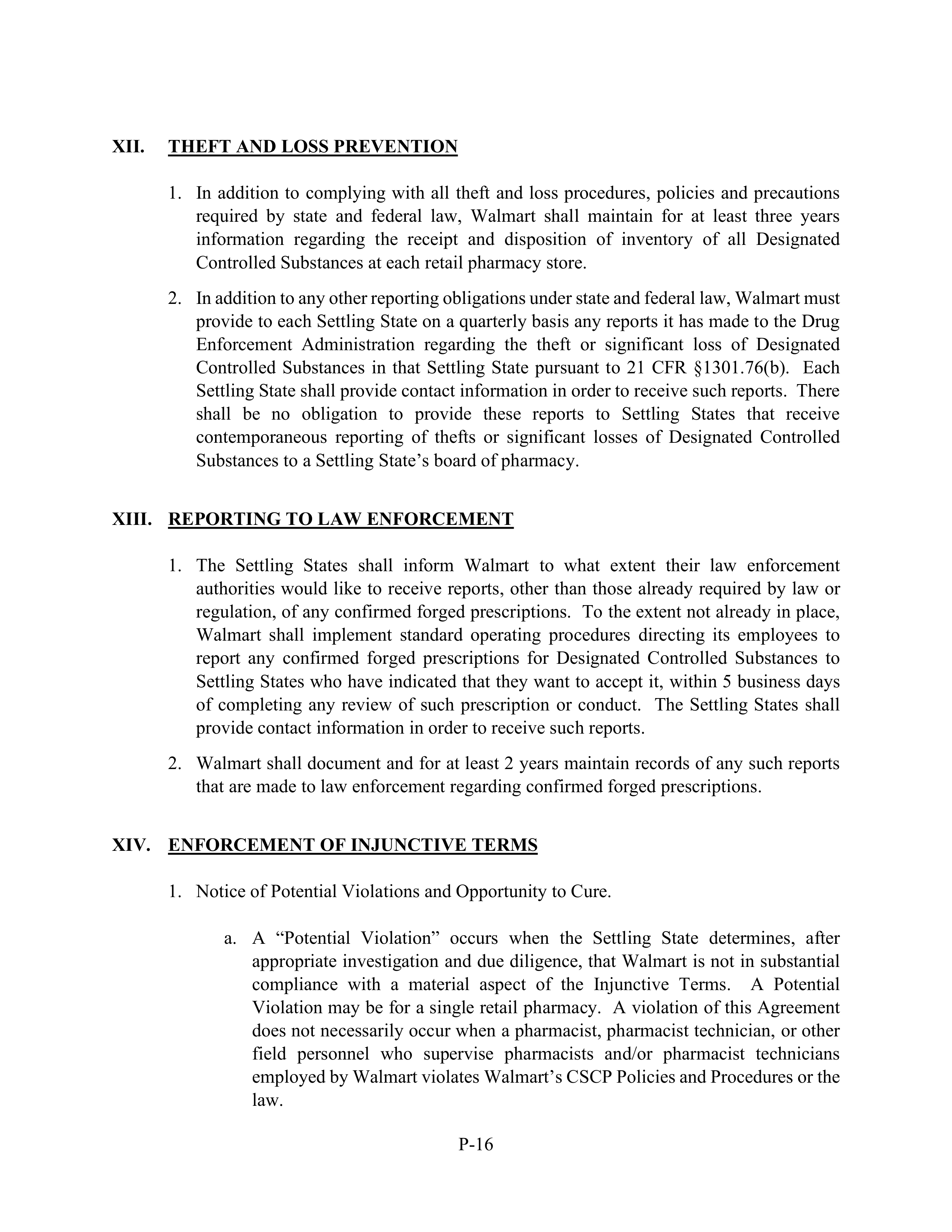 WALMART SETTLEMENT AGREEMENT — page 505