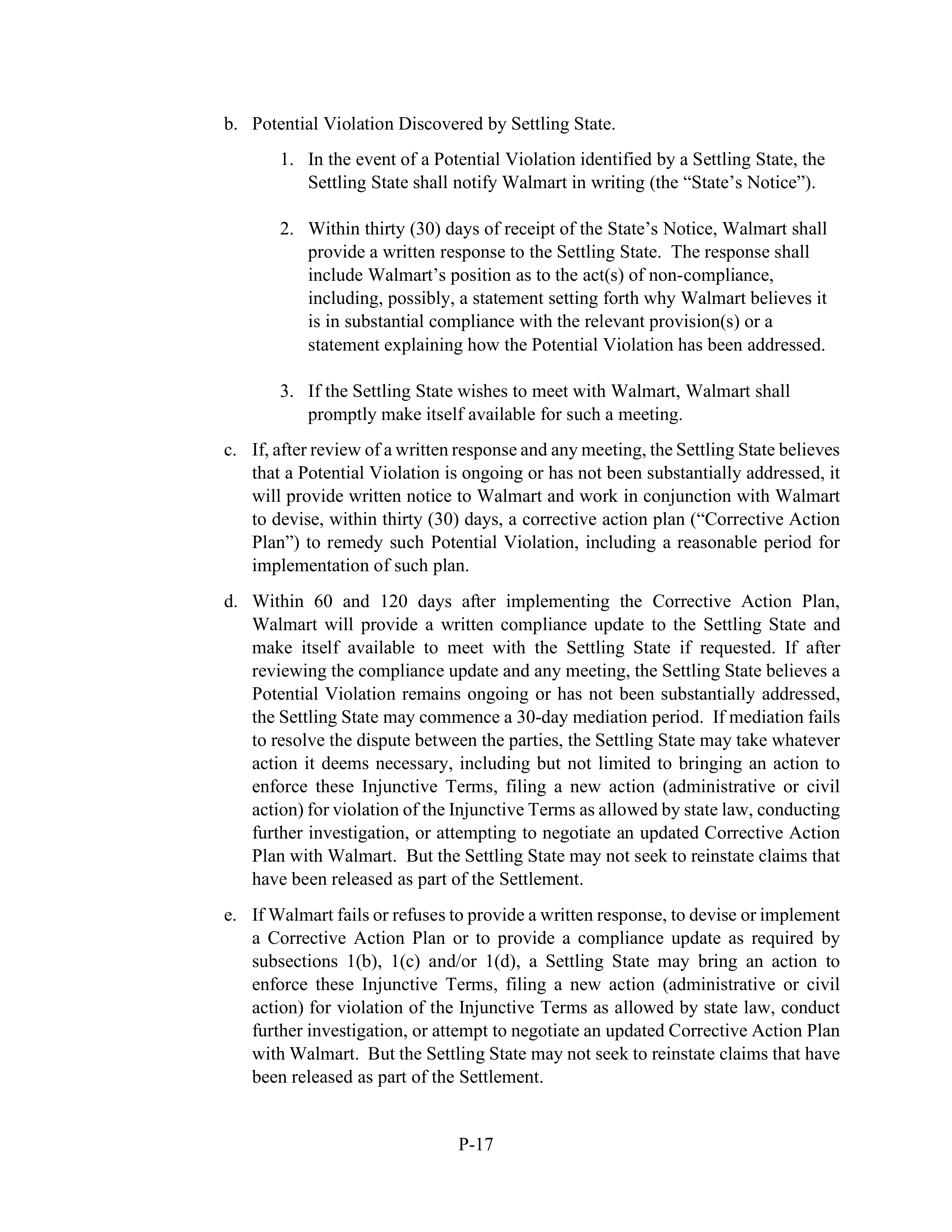 WALMART SETTLEMENT AGREEMENT — page 506