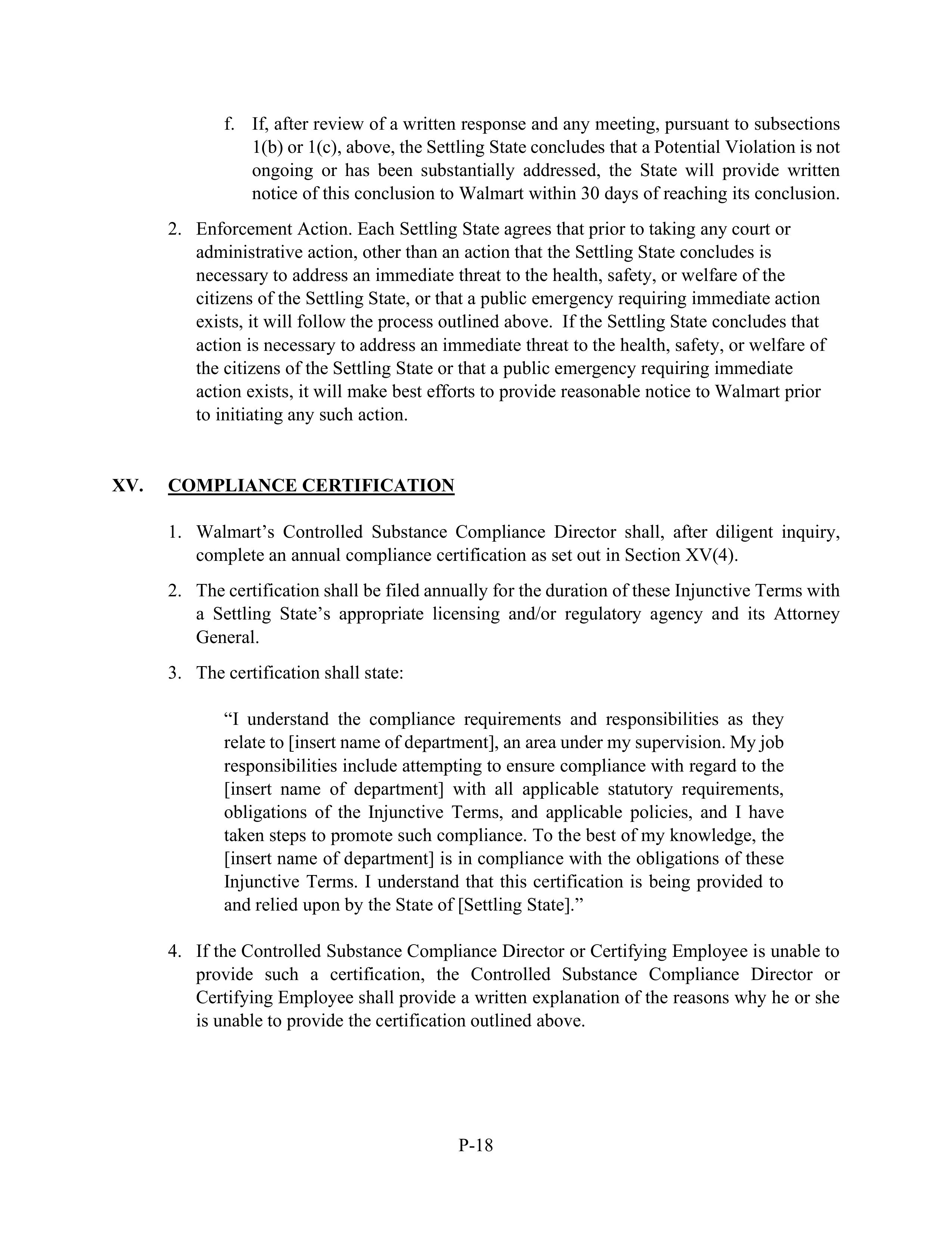 WALMART SETTLEMENT AGREEMENT — page 507