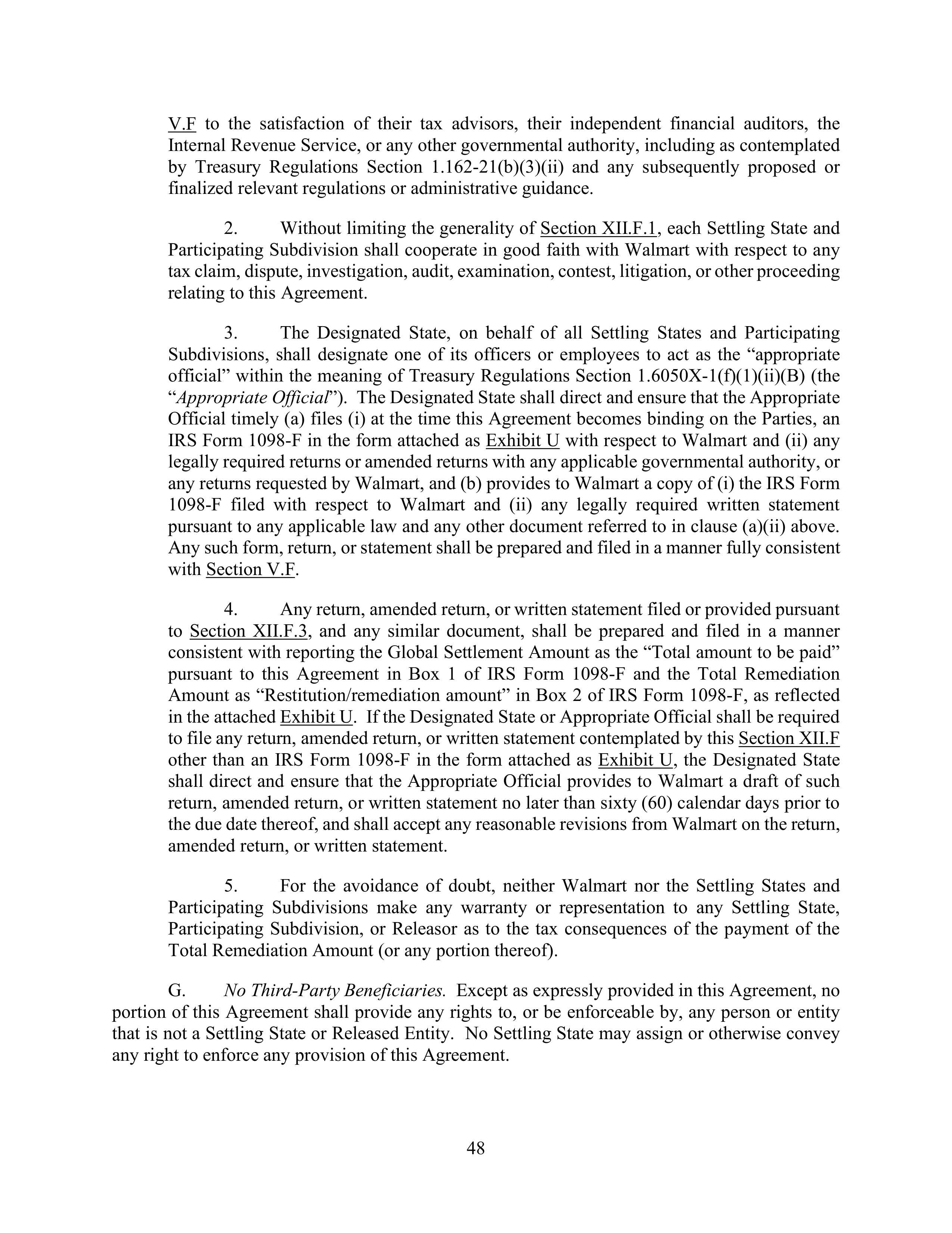 WALMART SETTLEMENT AGREEMENT — page 51