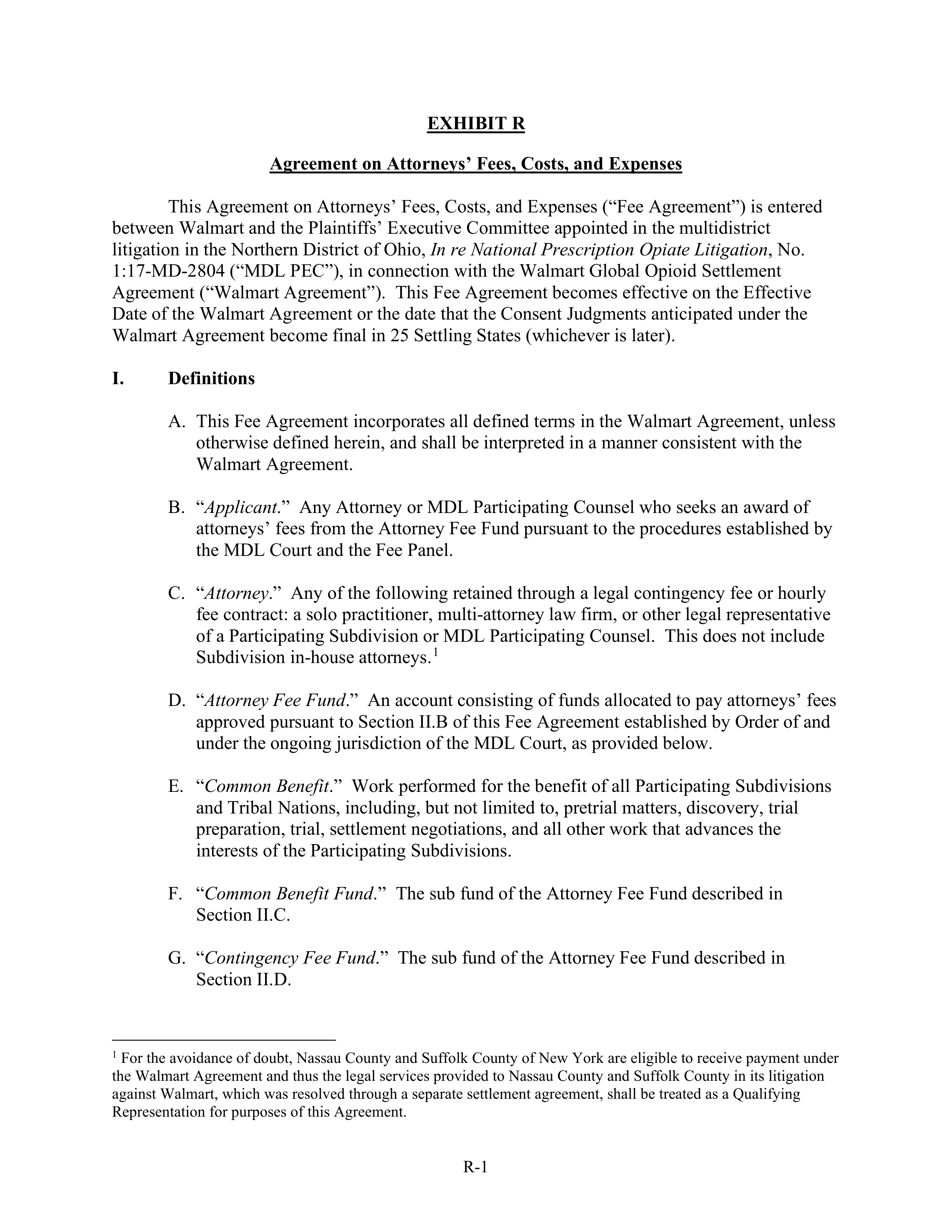 WALMART SETTLEMENT AGREEMENT — page 512