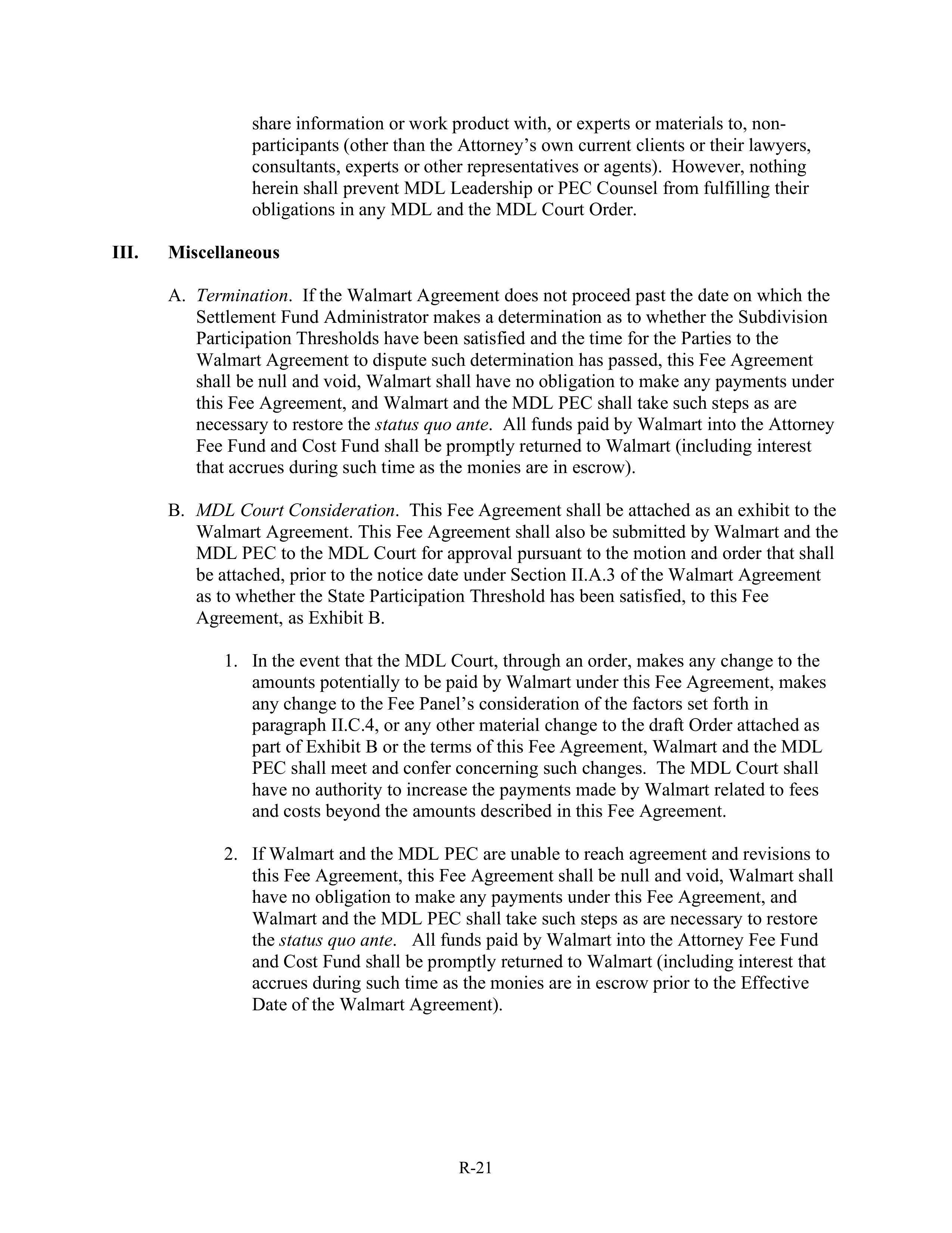 WALMART SETTLEMENT AGREEMENT — page 532