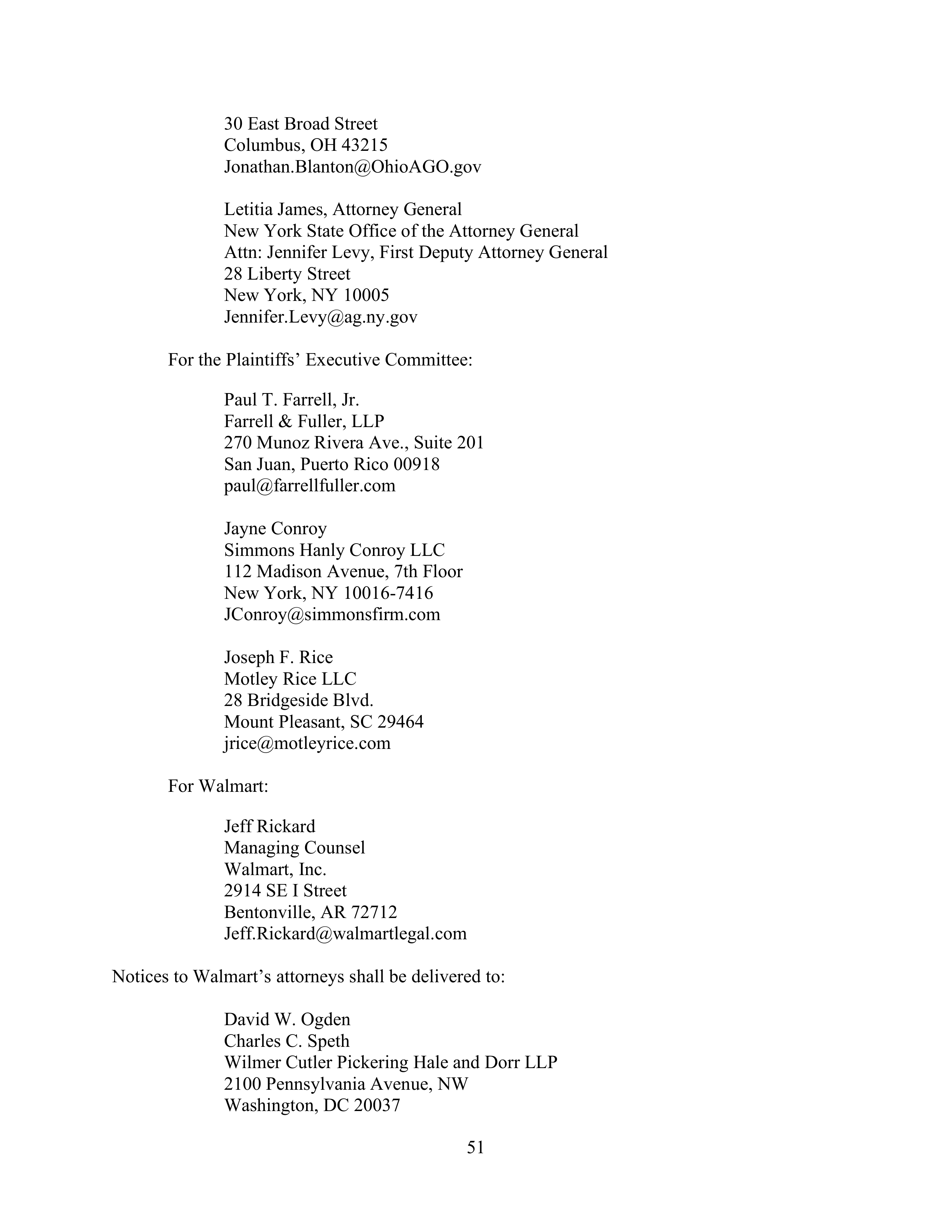 WALMART SETTLEMENT AGREEMENT — page 54