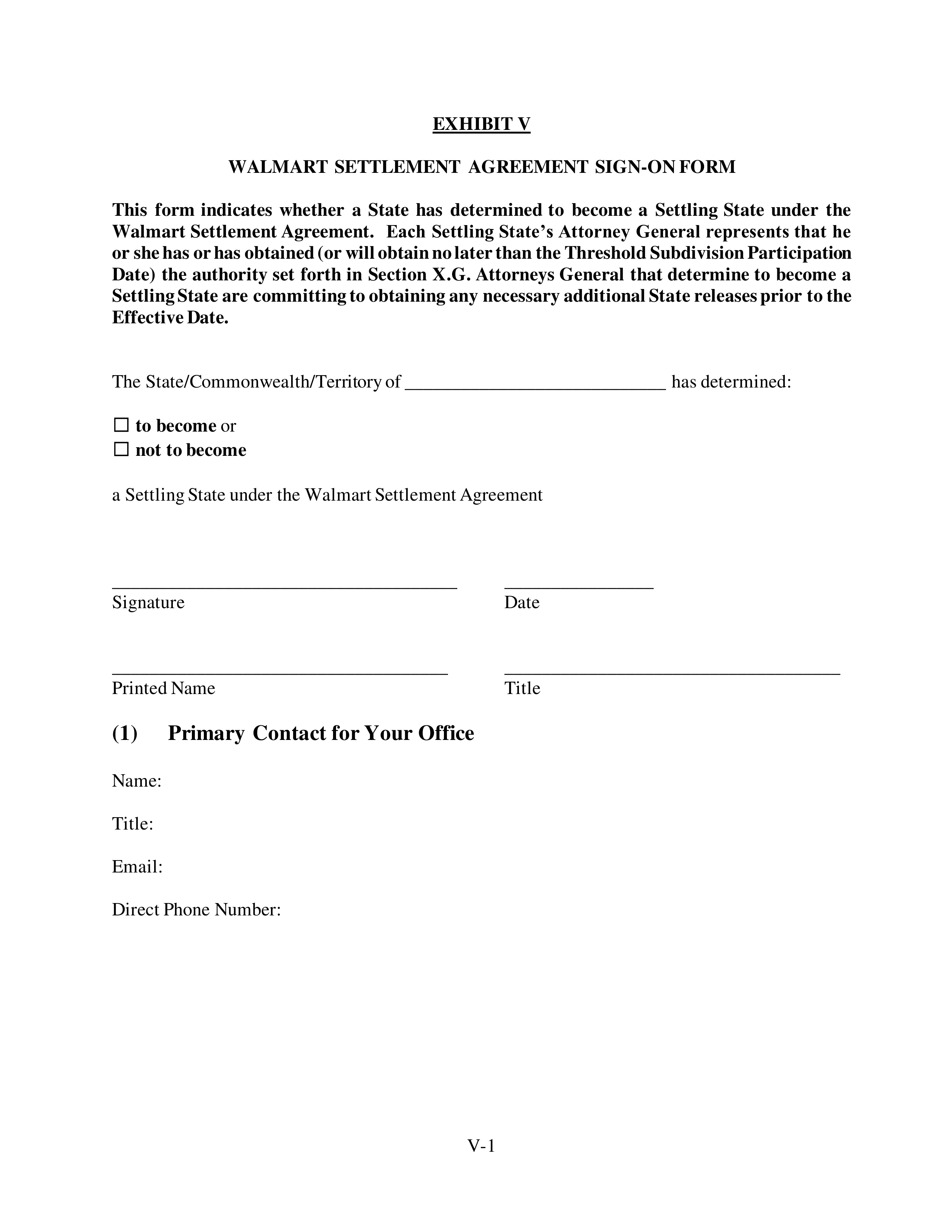 WALMART SETTLEMENT AGREEMENT — page 552