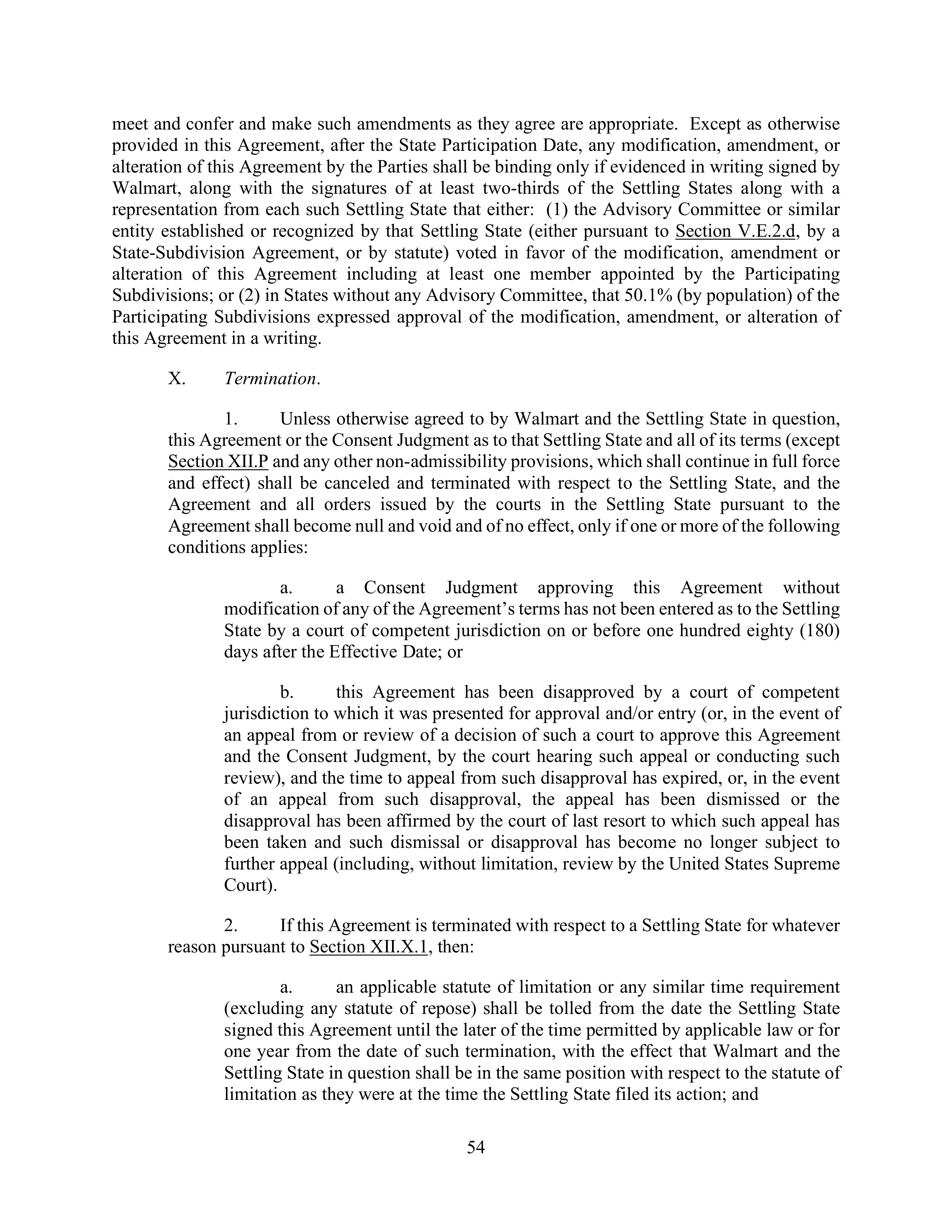 WALMART SETTLEMENT AGREEMENT — page 57