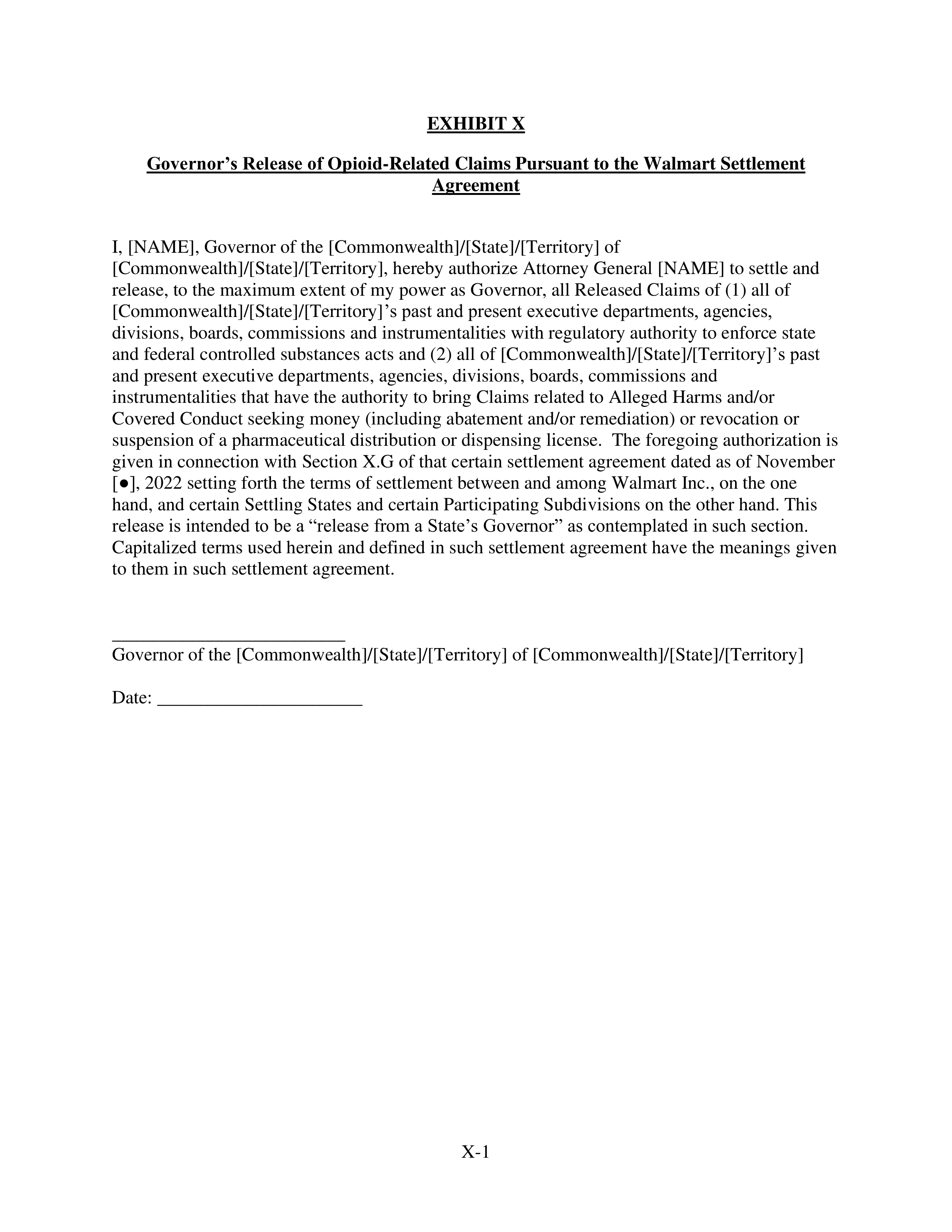WALMART SETTLEMENT AGREEMENT — page 582