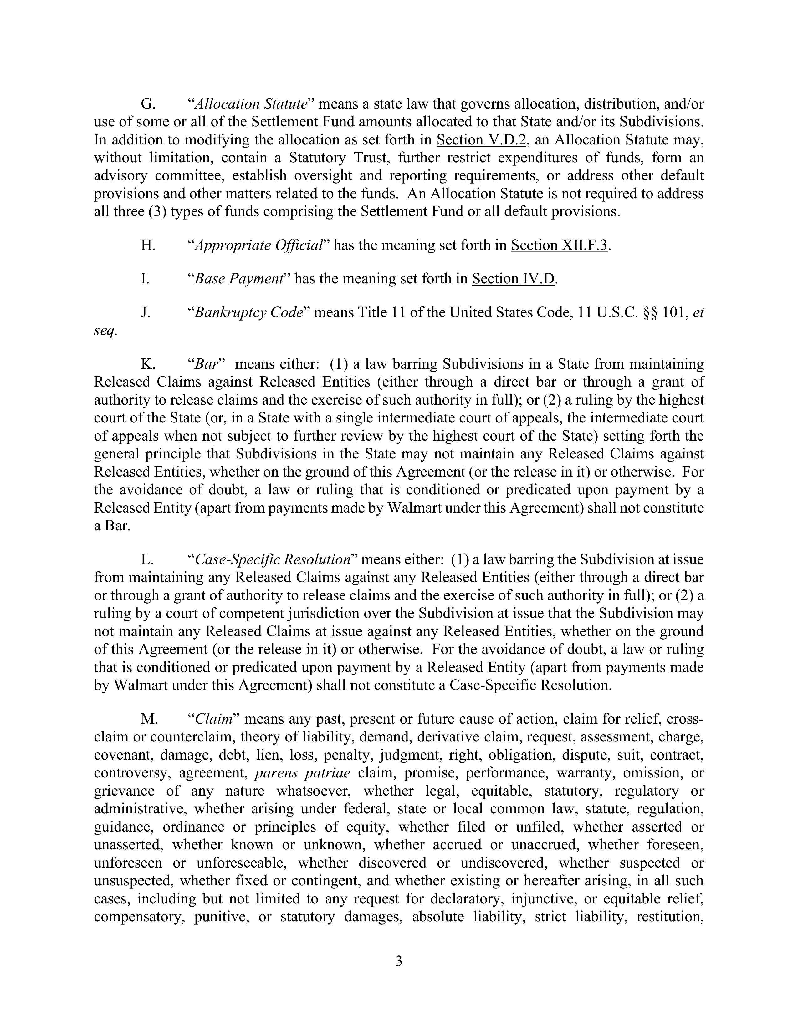 WALMART SETTLEMENT AGREEMENT — page 6