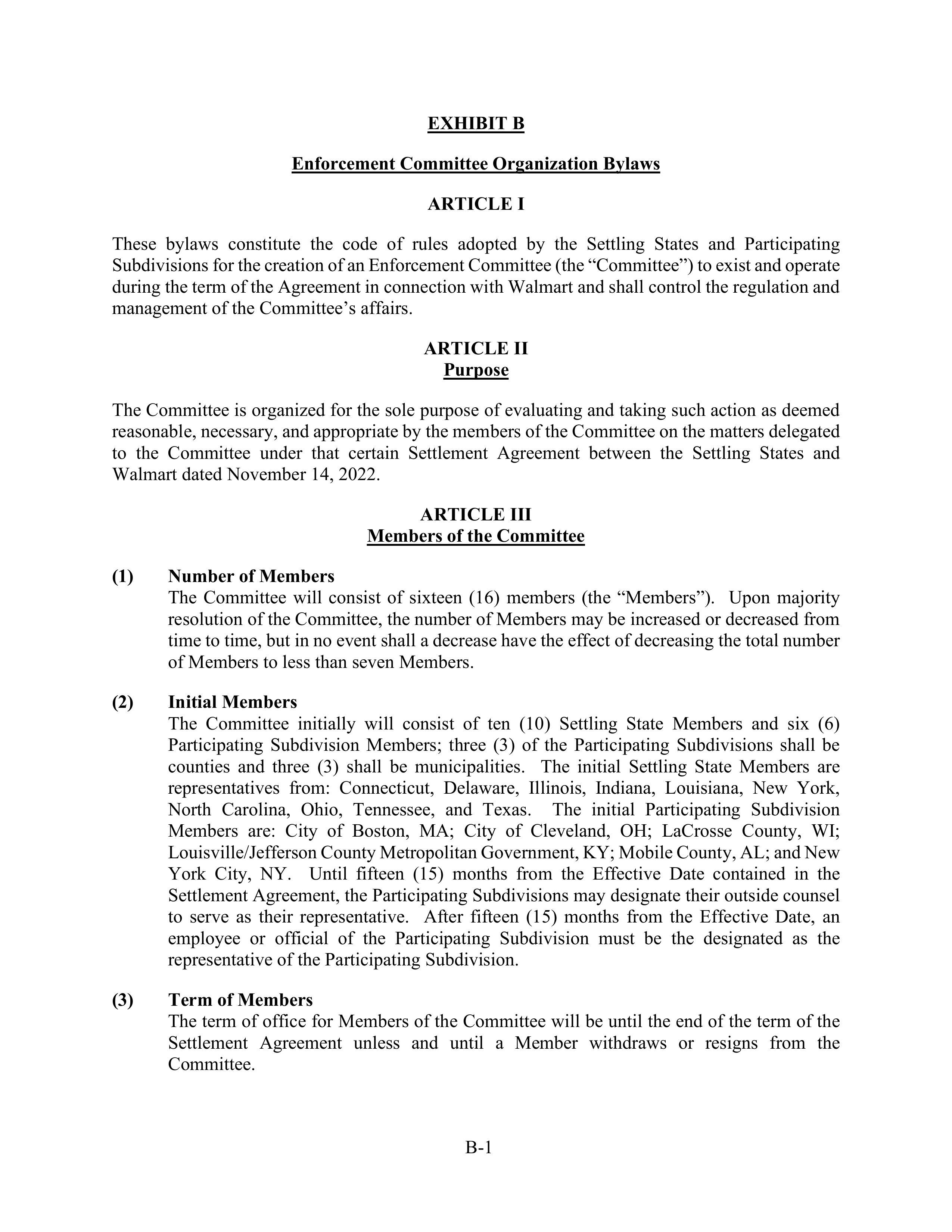 WALMART SETTLEMENT AGREEMENT — page 60