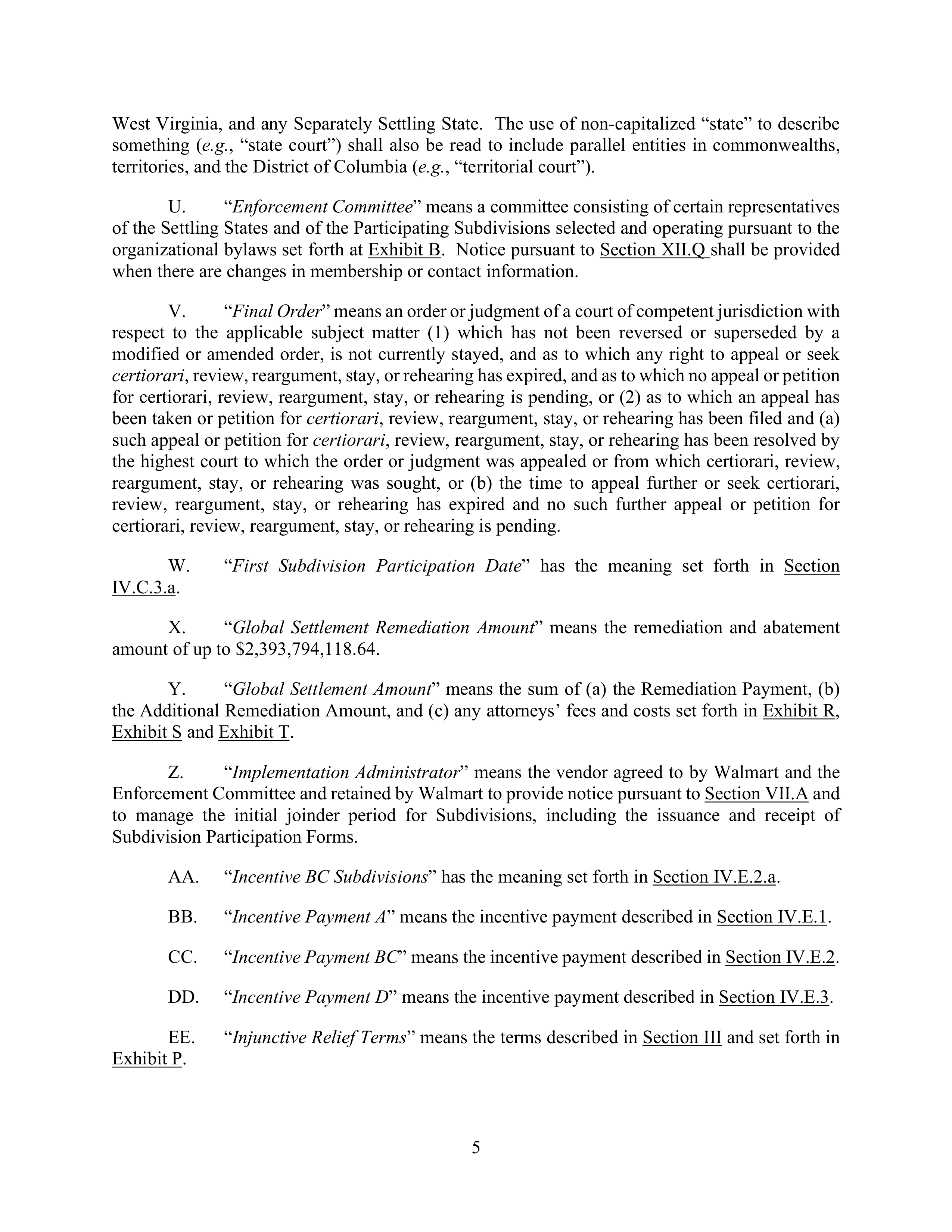 WALMART SETTLEMENT AGREEMENT — page 8