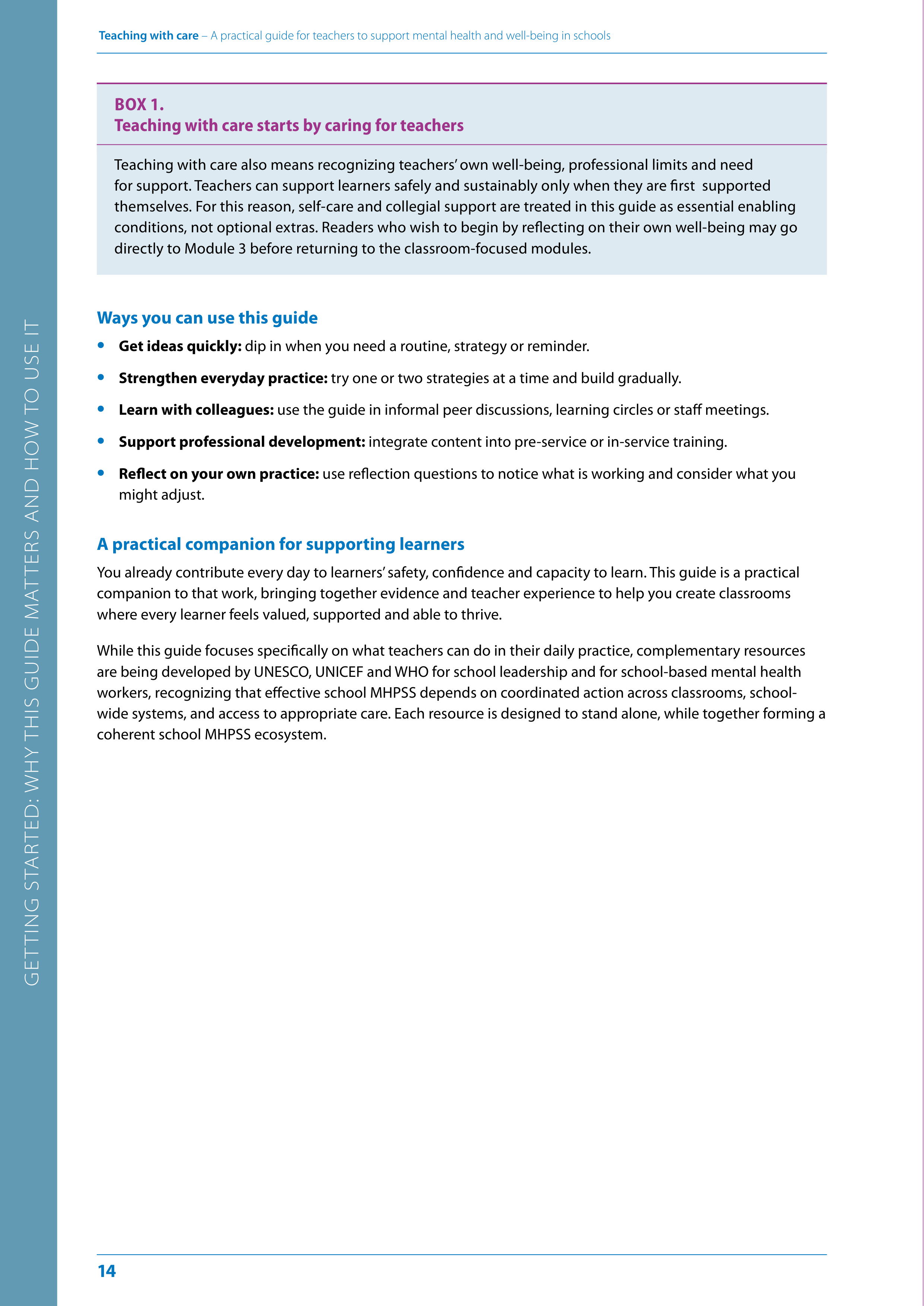 WHO Teaching with Care Guide — page 14